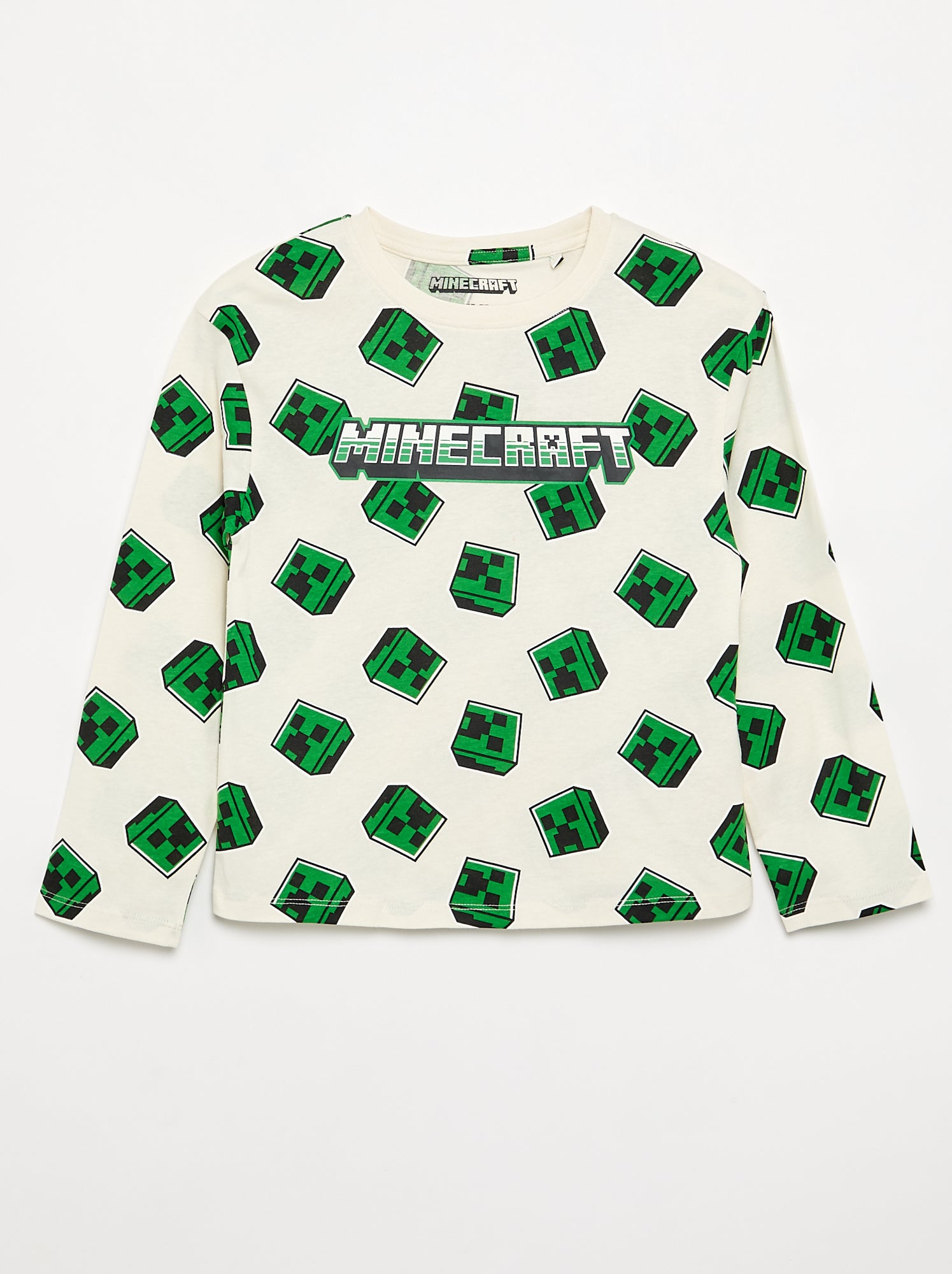 T-shirt à manches longues 'Minecraft' - Blanc (GEI07_2)