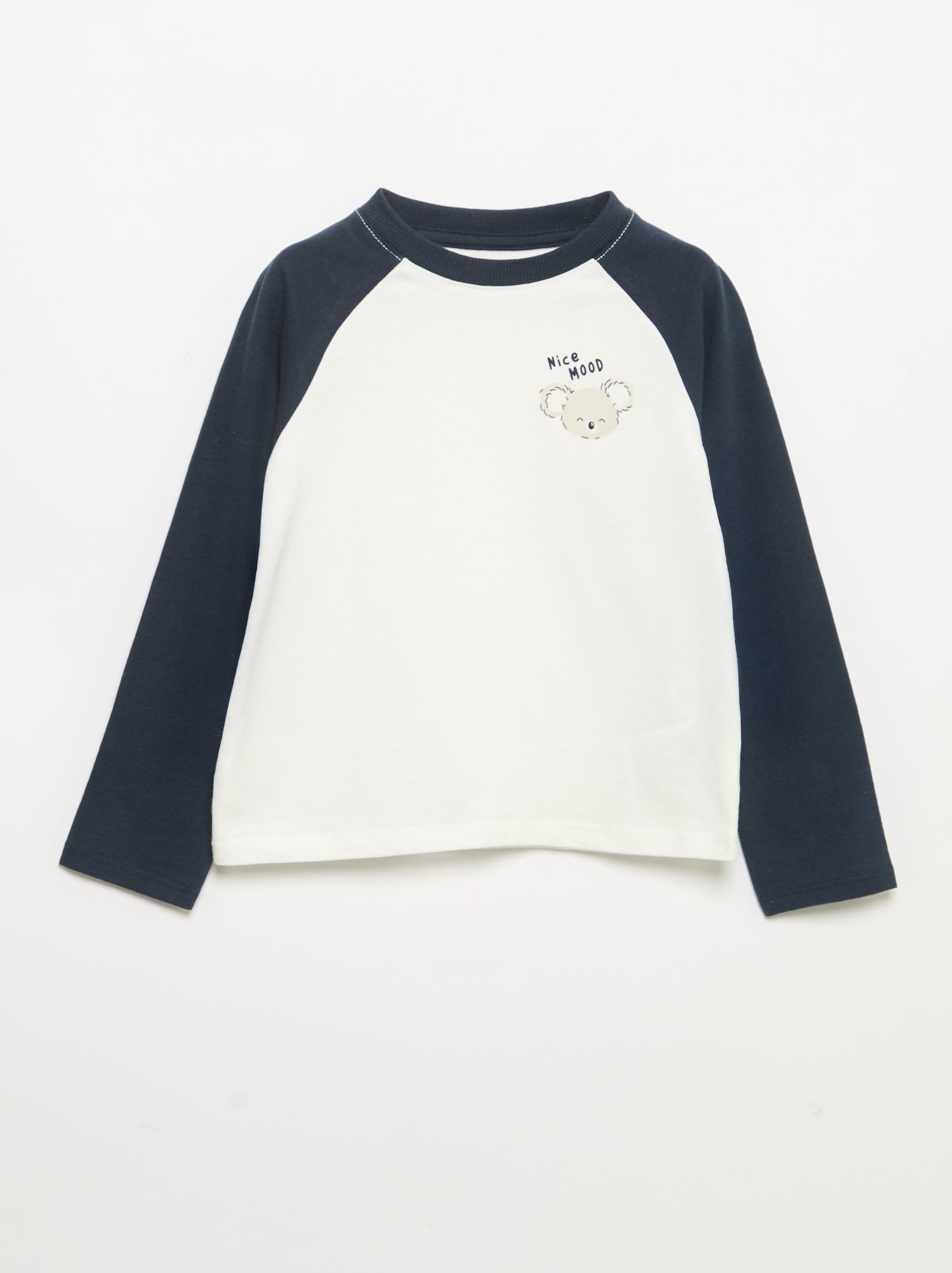 T-shirt à manches longues raglan - Bleu