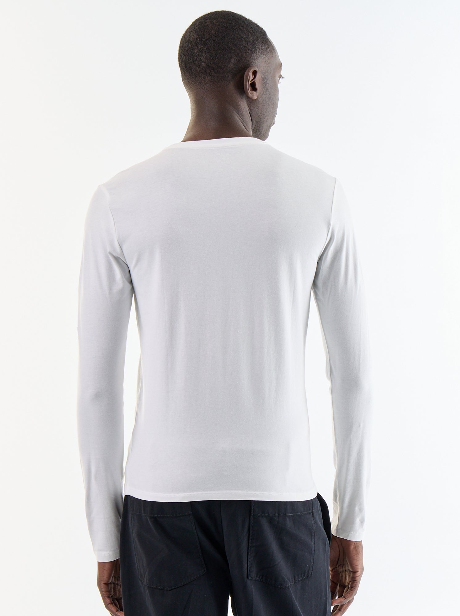 T-shirt à manches longues uni - Blanc