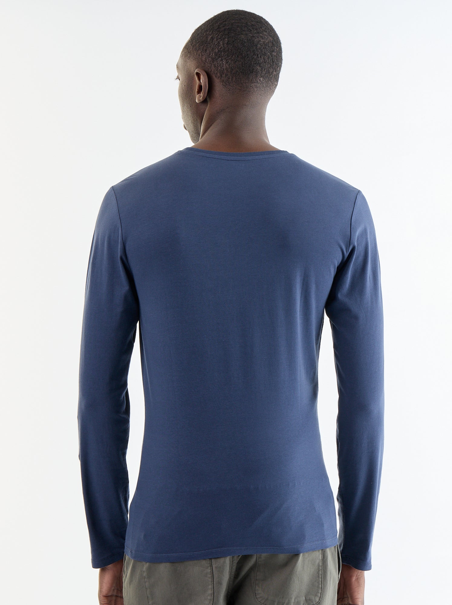 T-shirt à manches longues uni - Bleu (FYH82_2)
