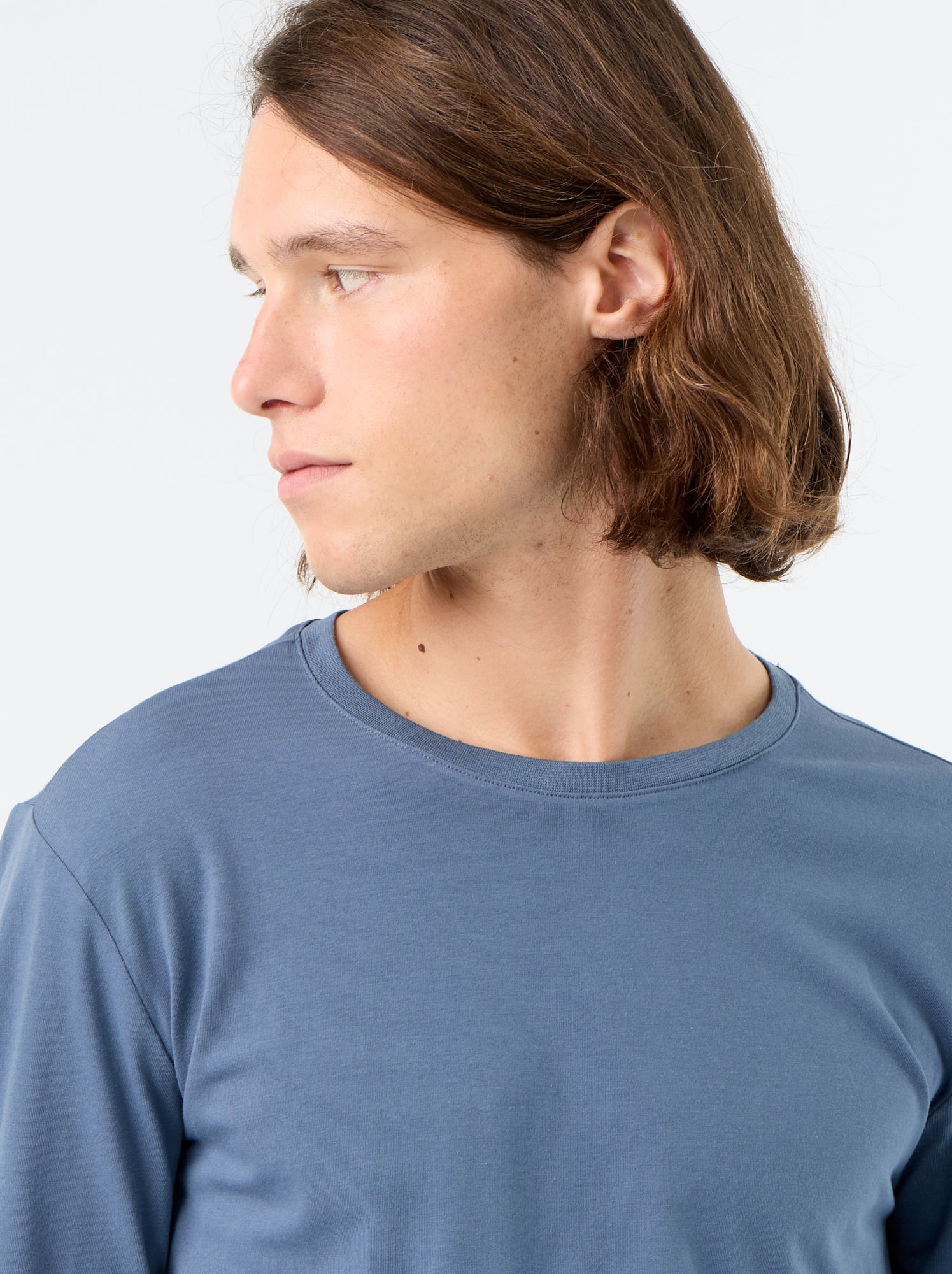 T-shirt à manches longues uni - Bleu (FYH82_6)