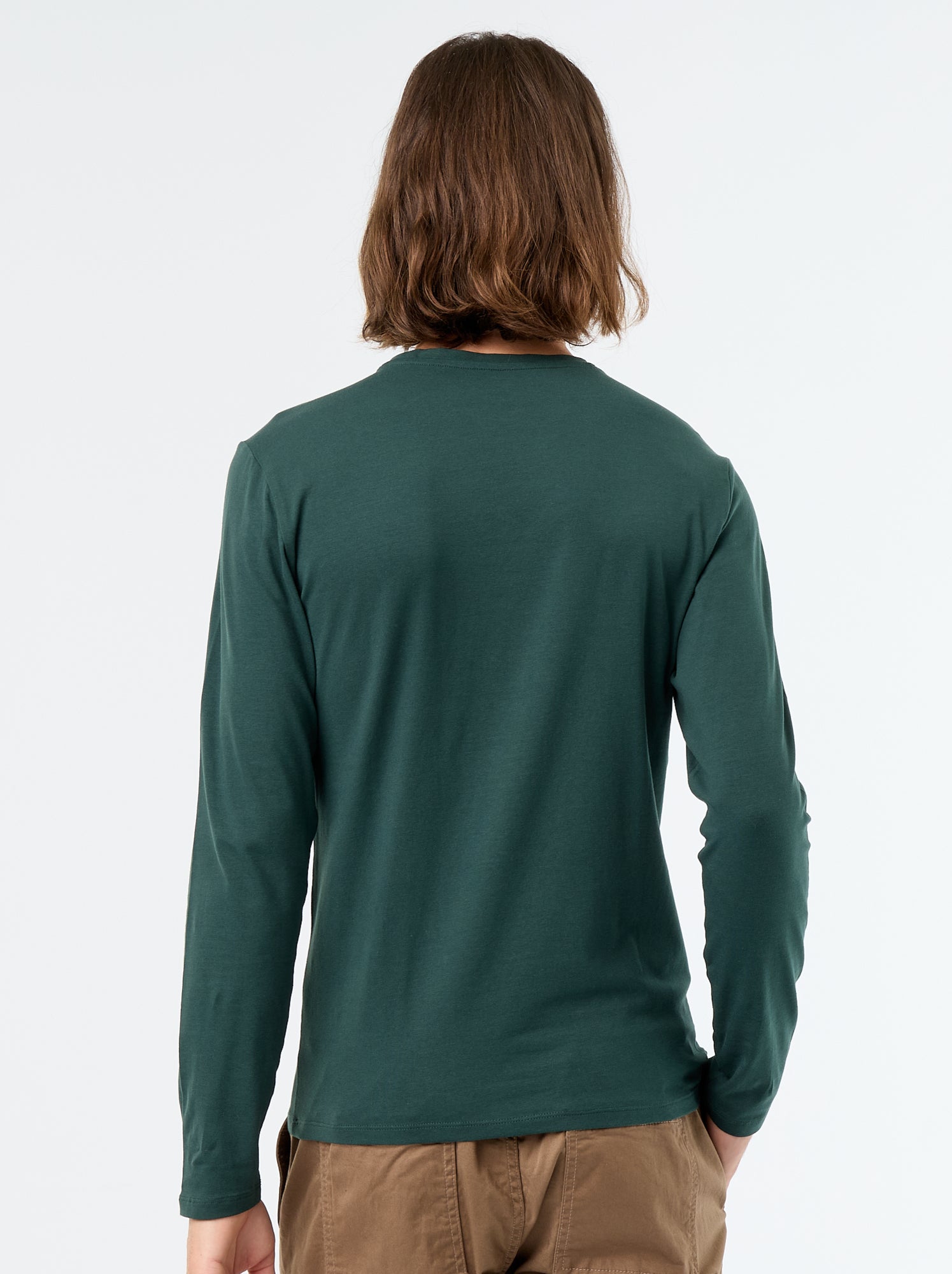 T-shirt à manches longues uni - Vert