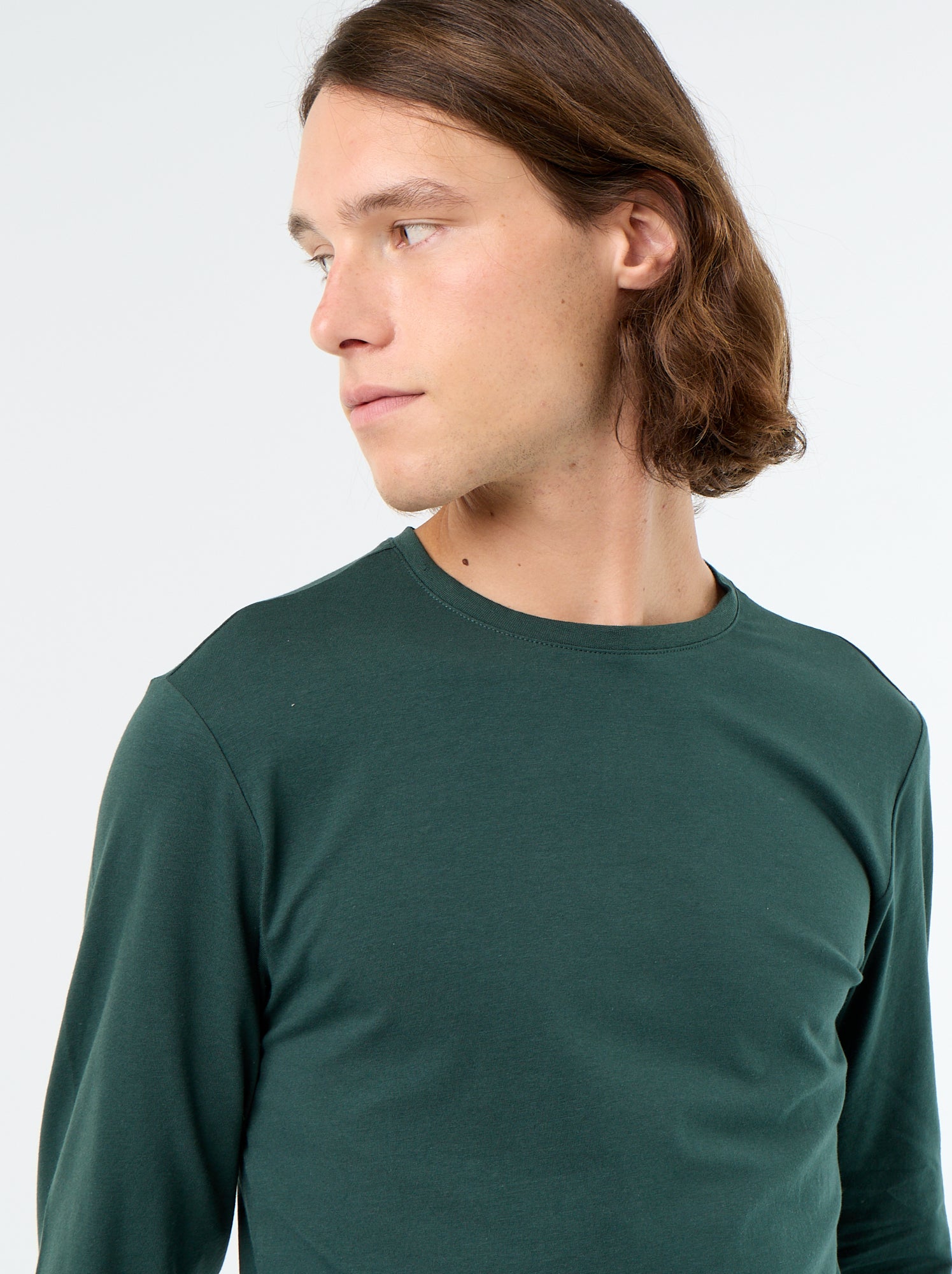 T-shirt à manches longues uni - Vert