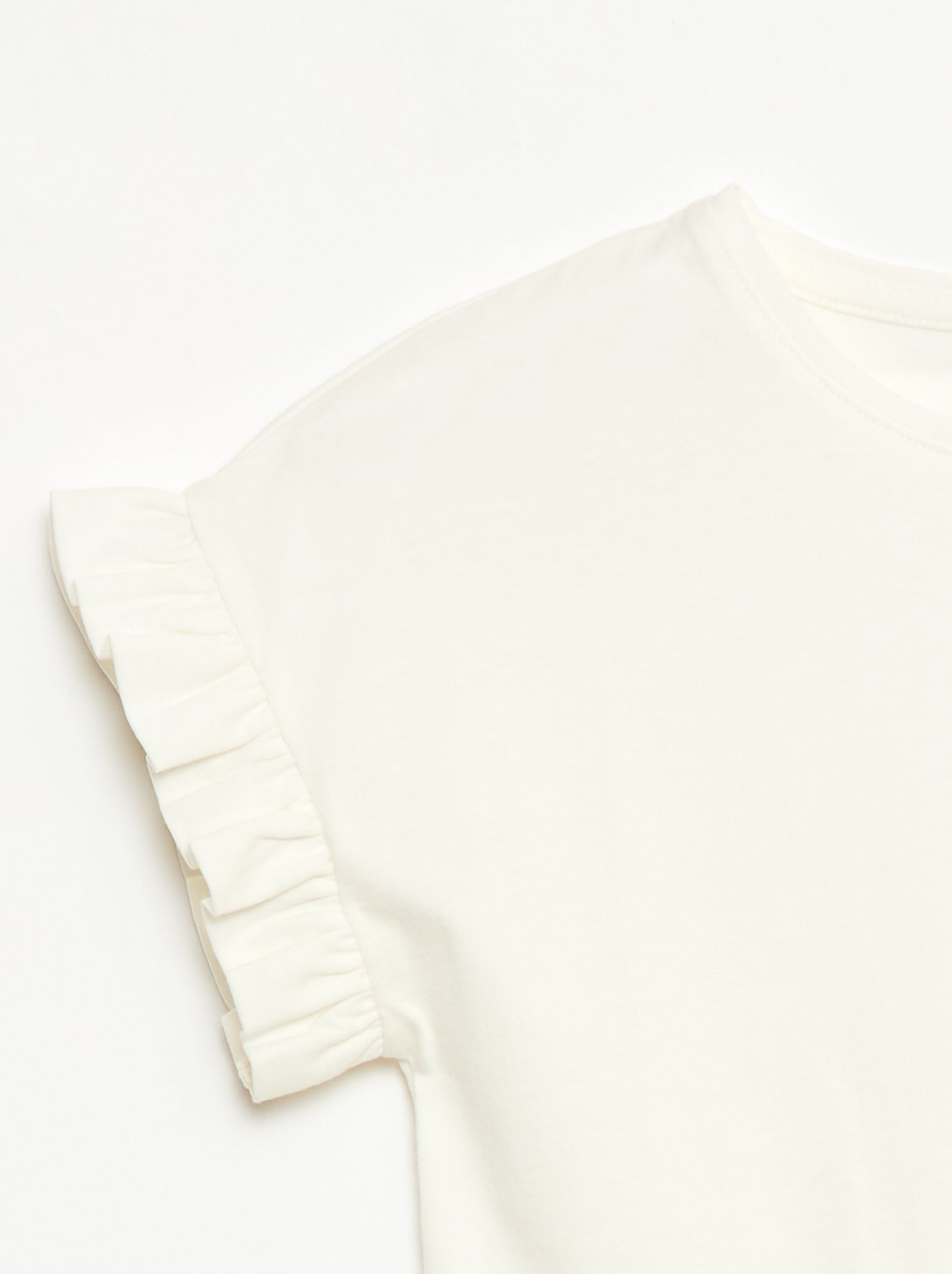 T-shirt à manches volantes - Blanc