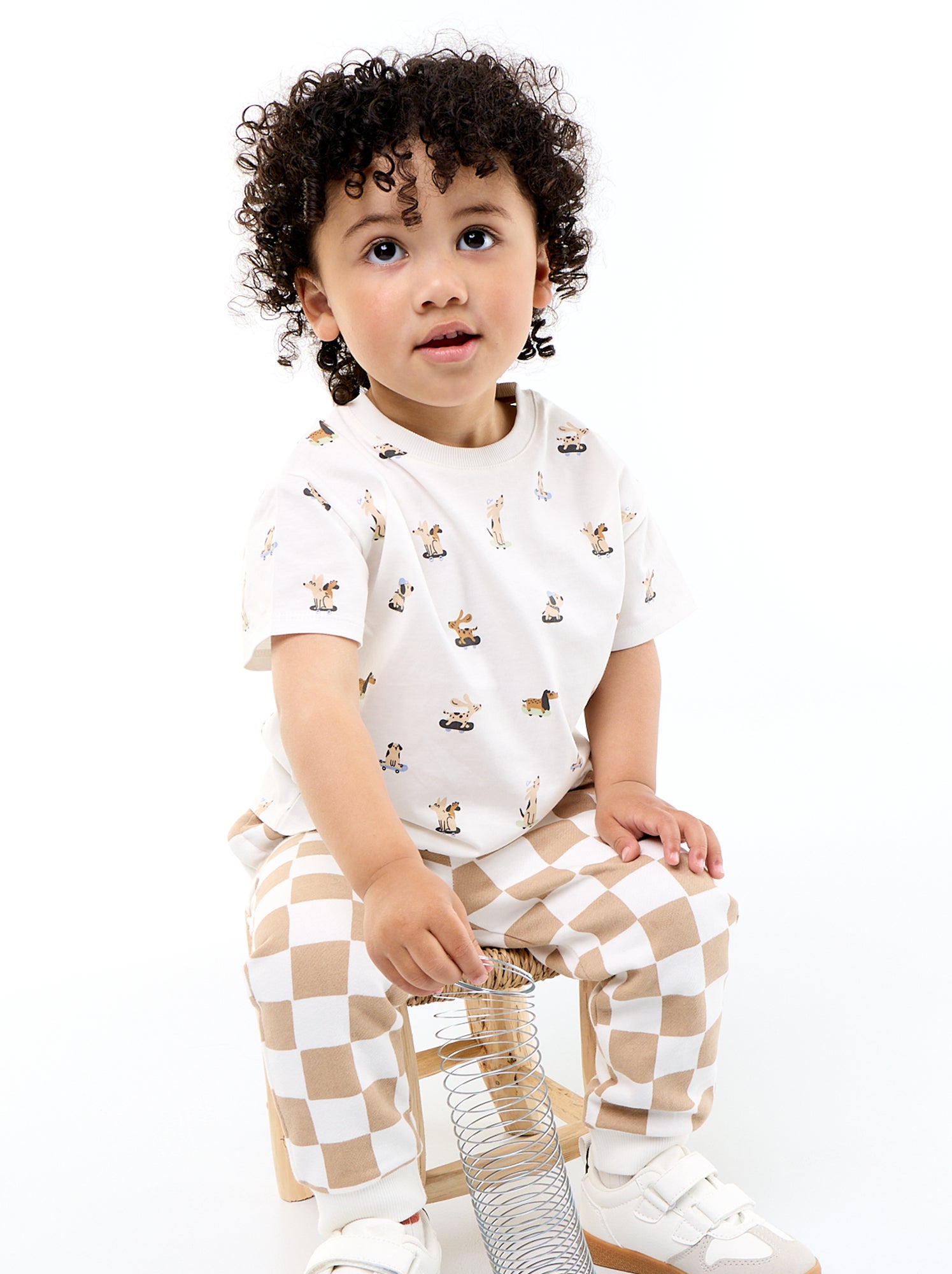 T-shirt à motif et à manches courtes - Blanc