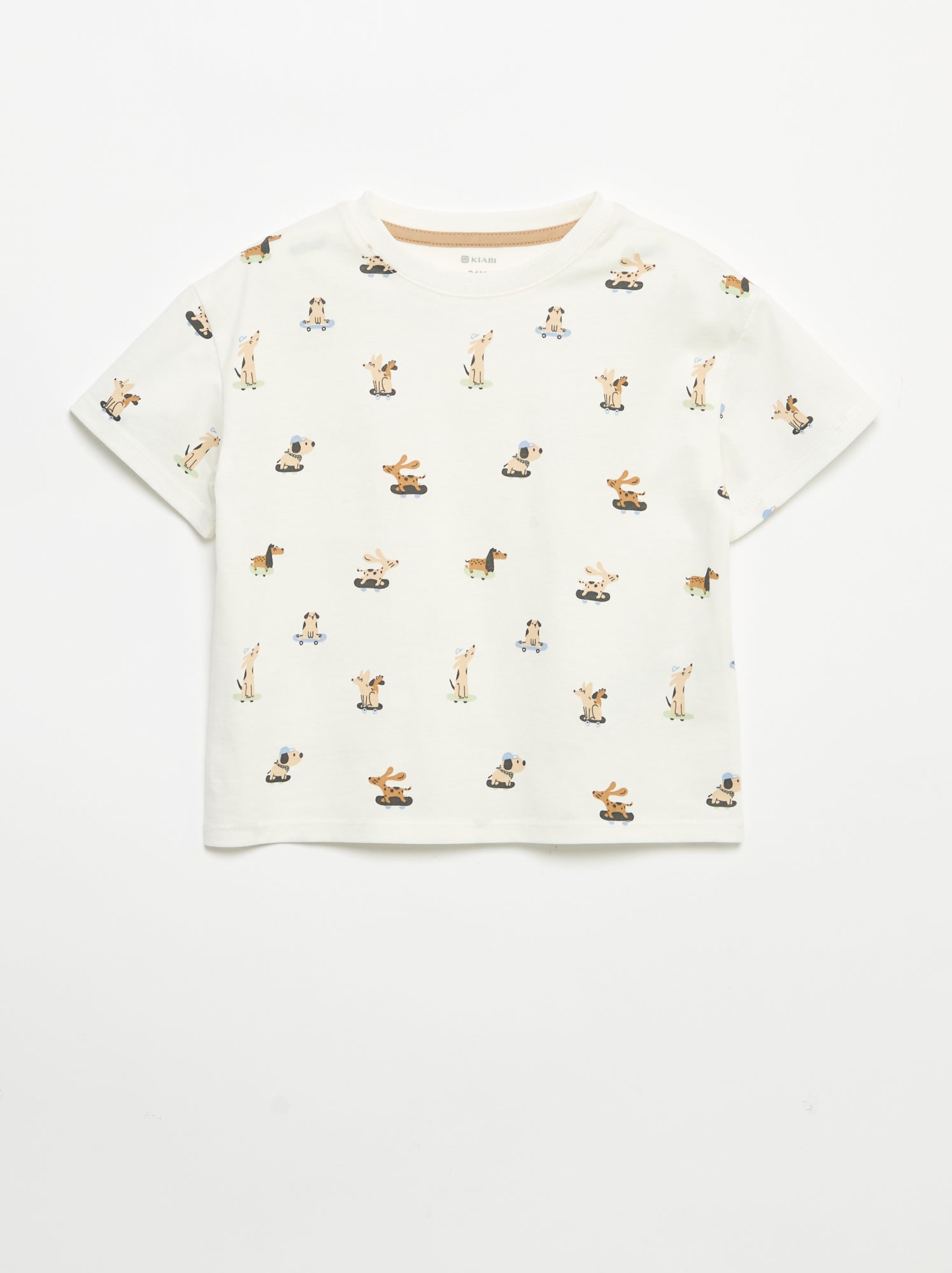 T-shirt à motif et à manches courtes - Blanc