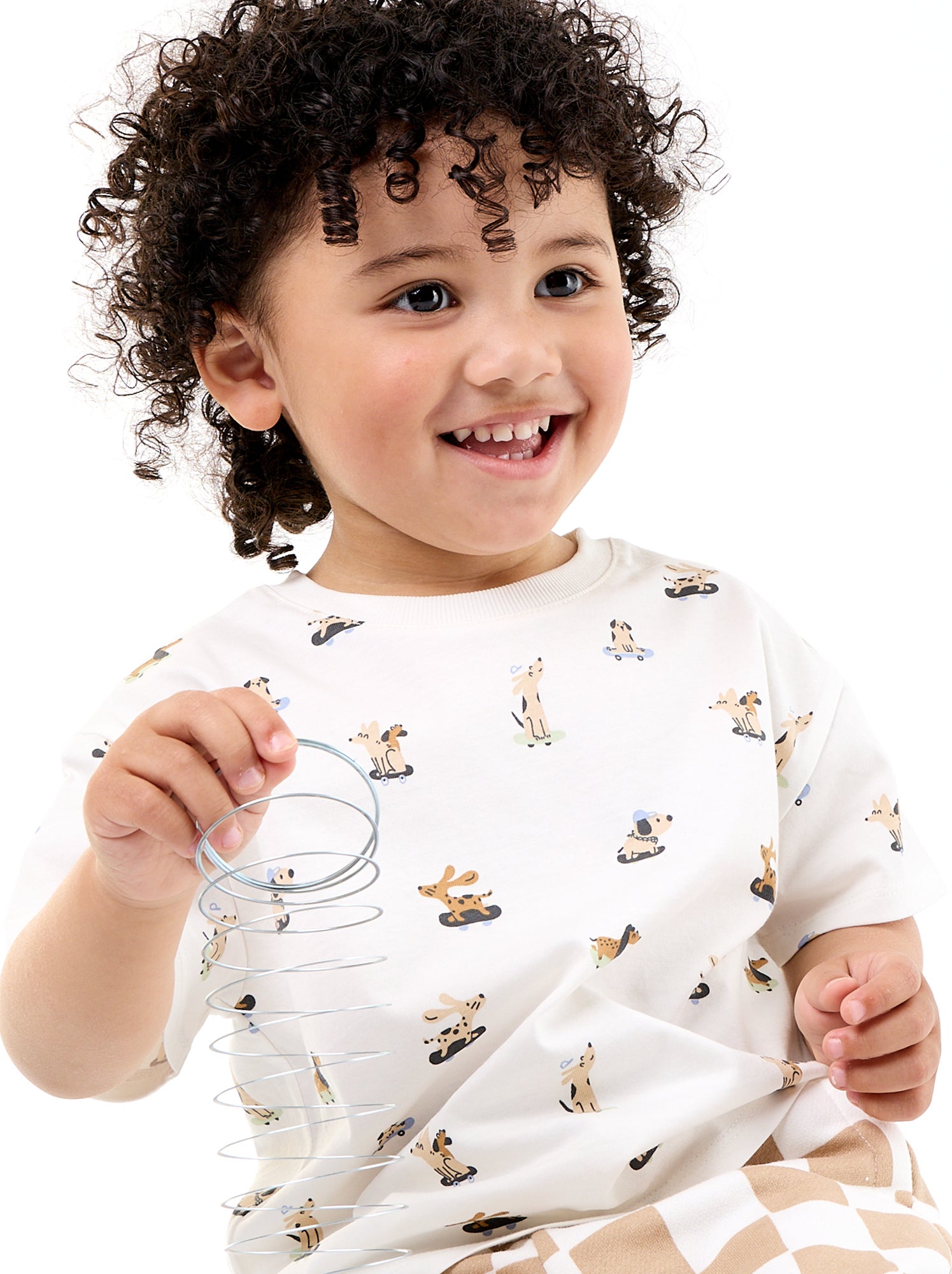 T-shirt à motif et à manches courtes - Blanc