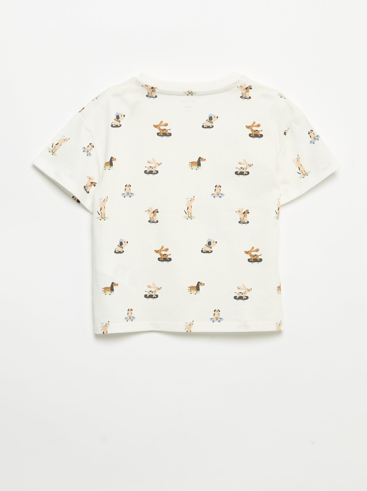 T-shirt à motif et à manches courtes - Blanc