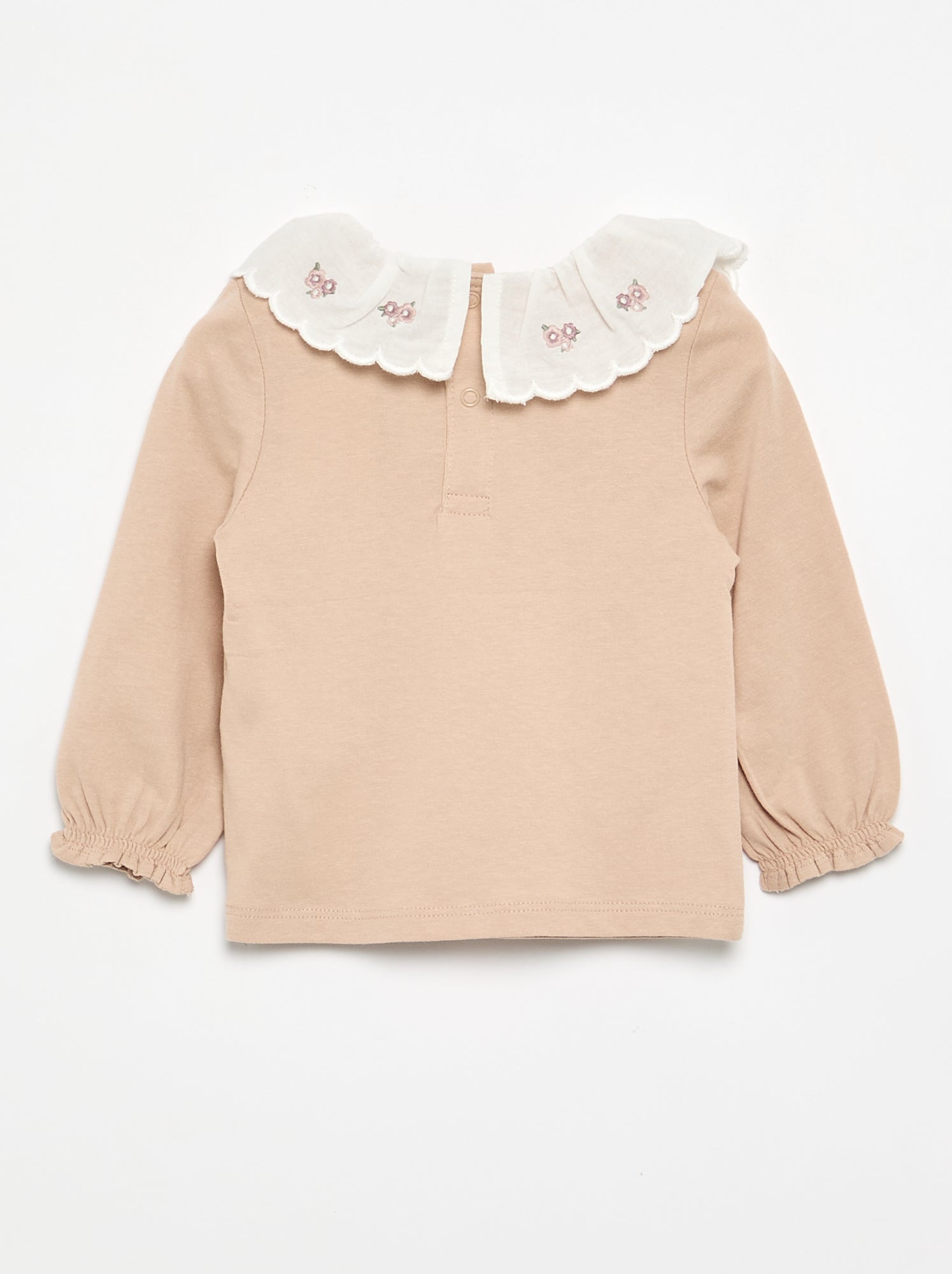 T-shirt avec col Claudine - Beige