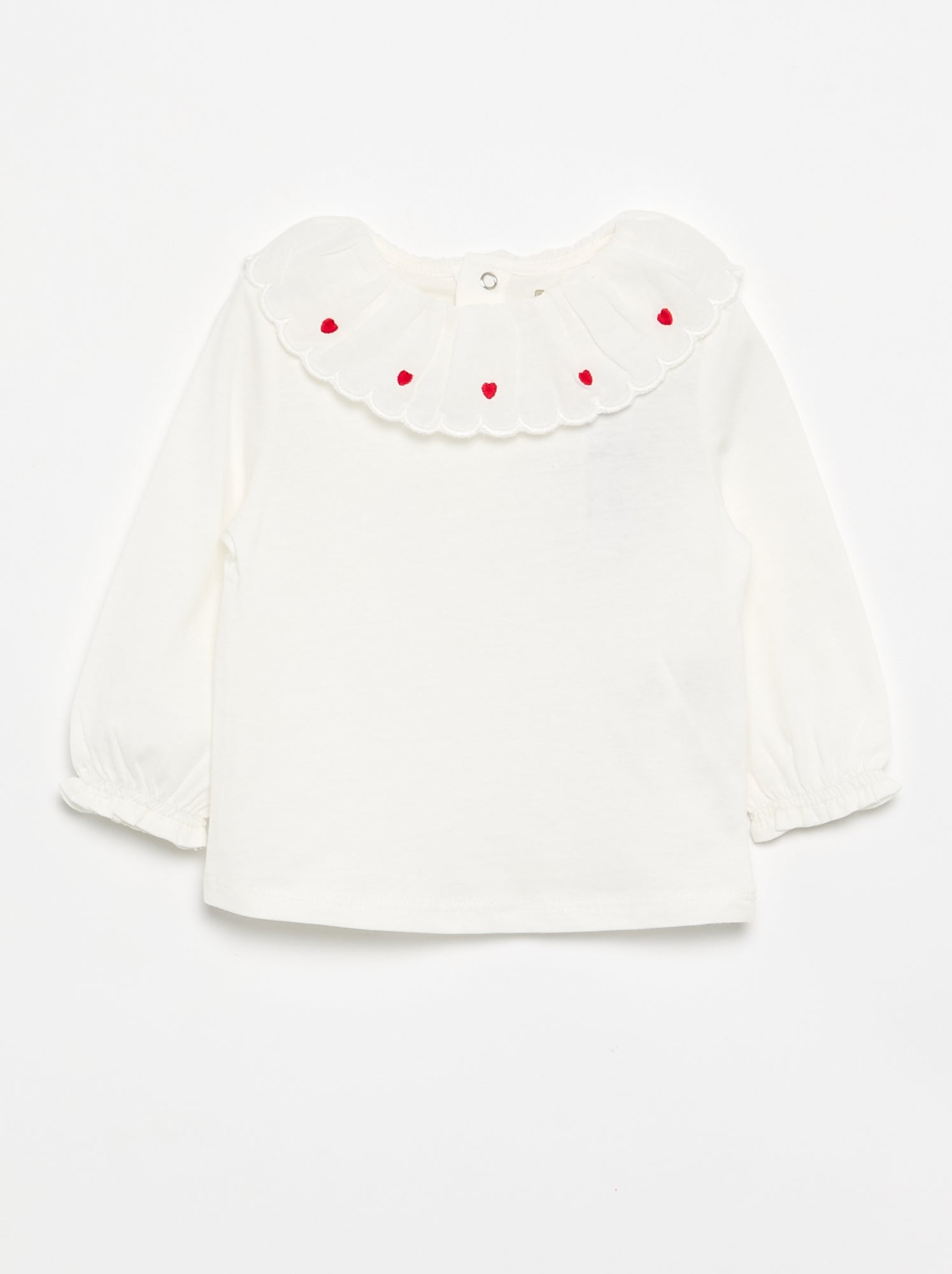 T-shirt avec col Claudine - Blanc