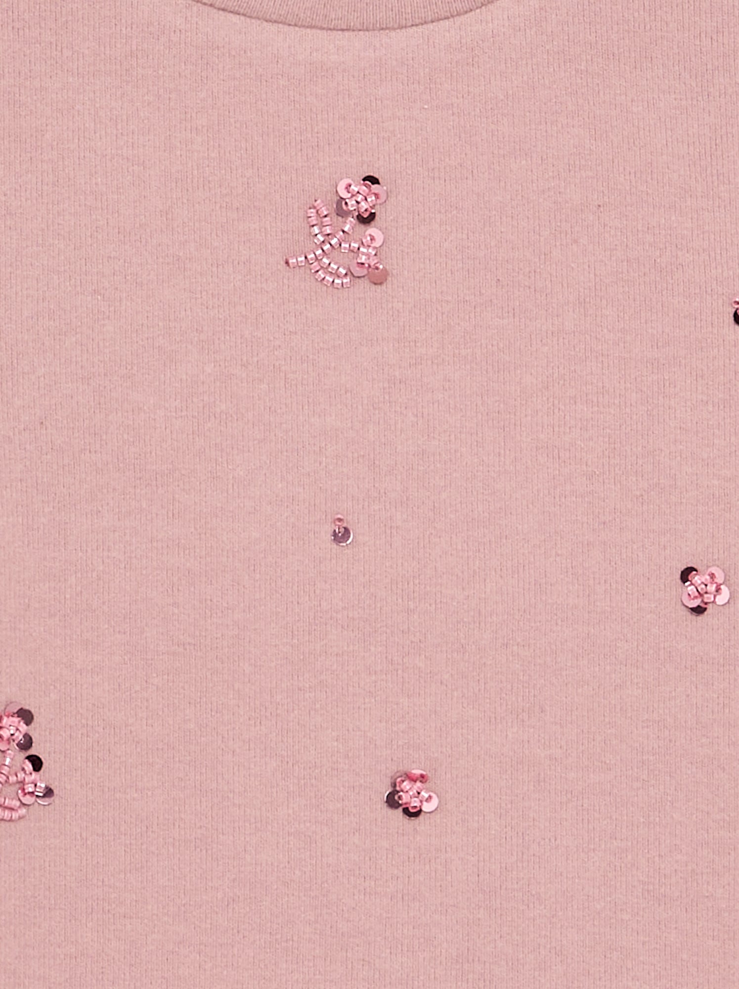 T-shirt avec détails en perles - Rose