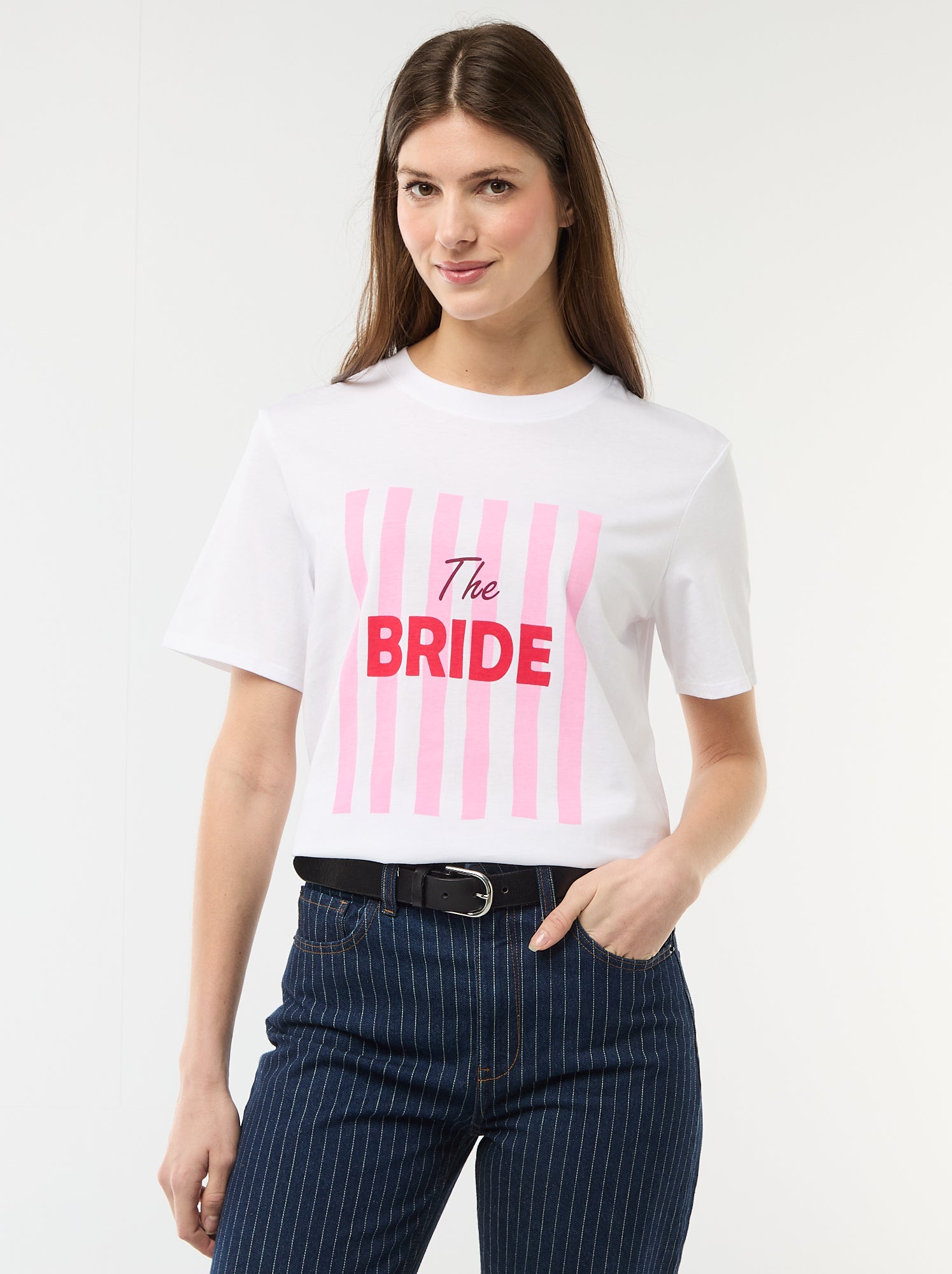 T-shirt avec message EVJF - Bleu (CYZ60_6)