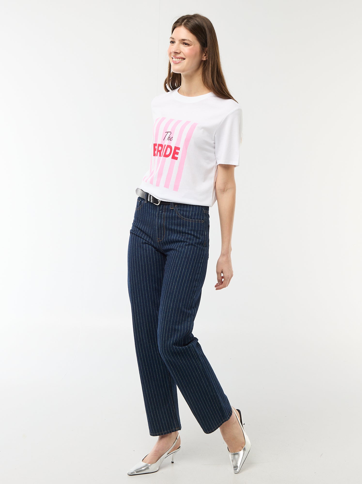 T-shirt avec message EVJF - Bleu (CYZ60_6)