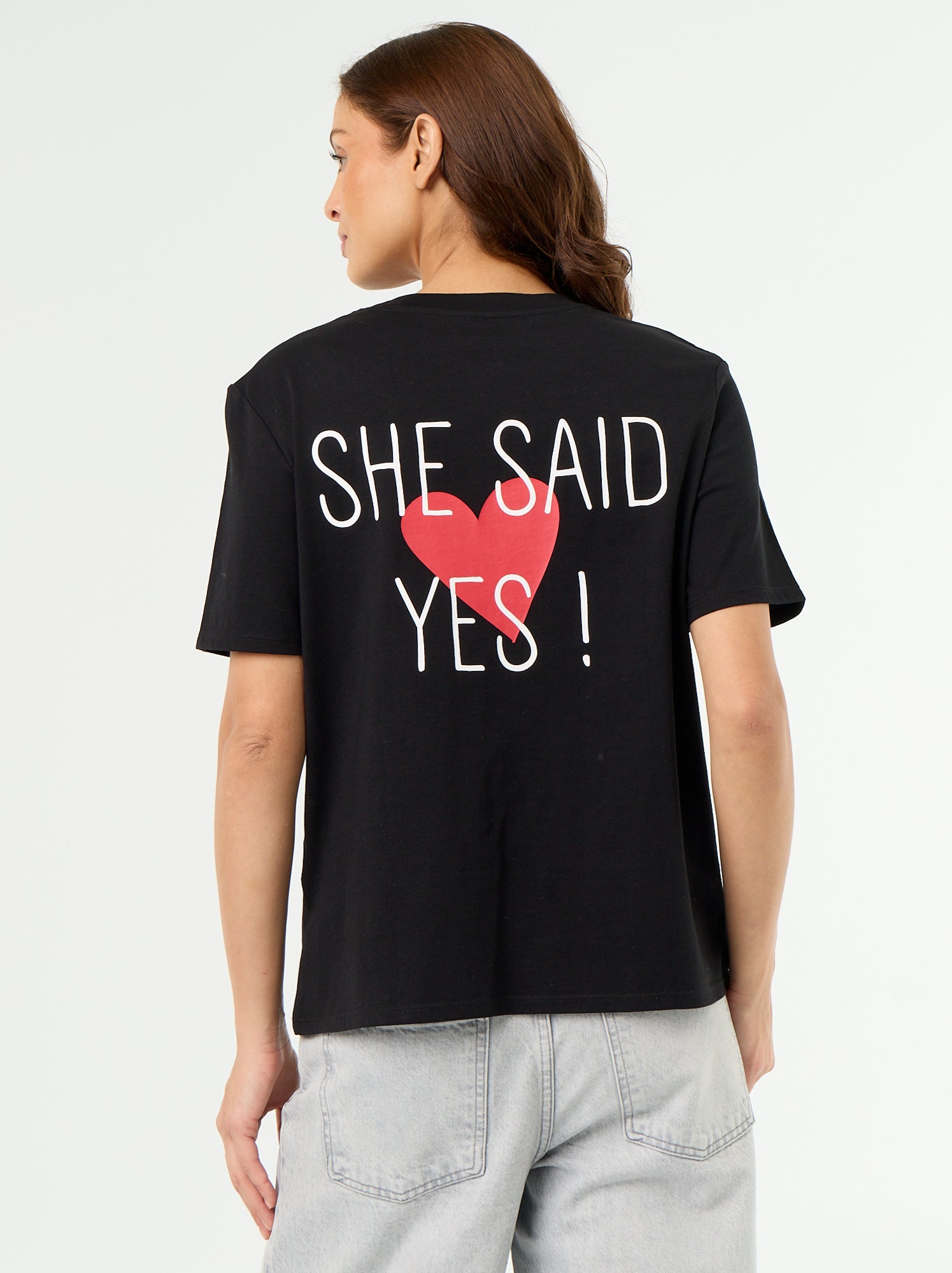 T-shirt avec message EVJF - Noir