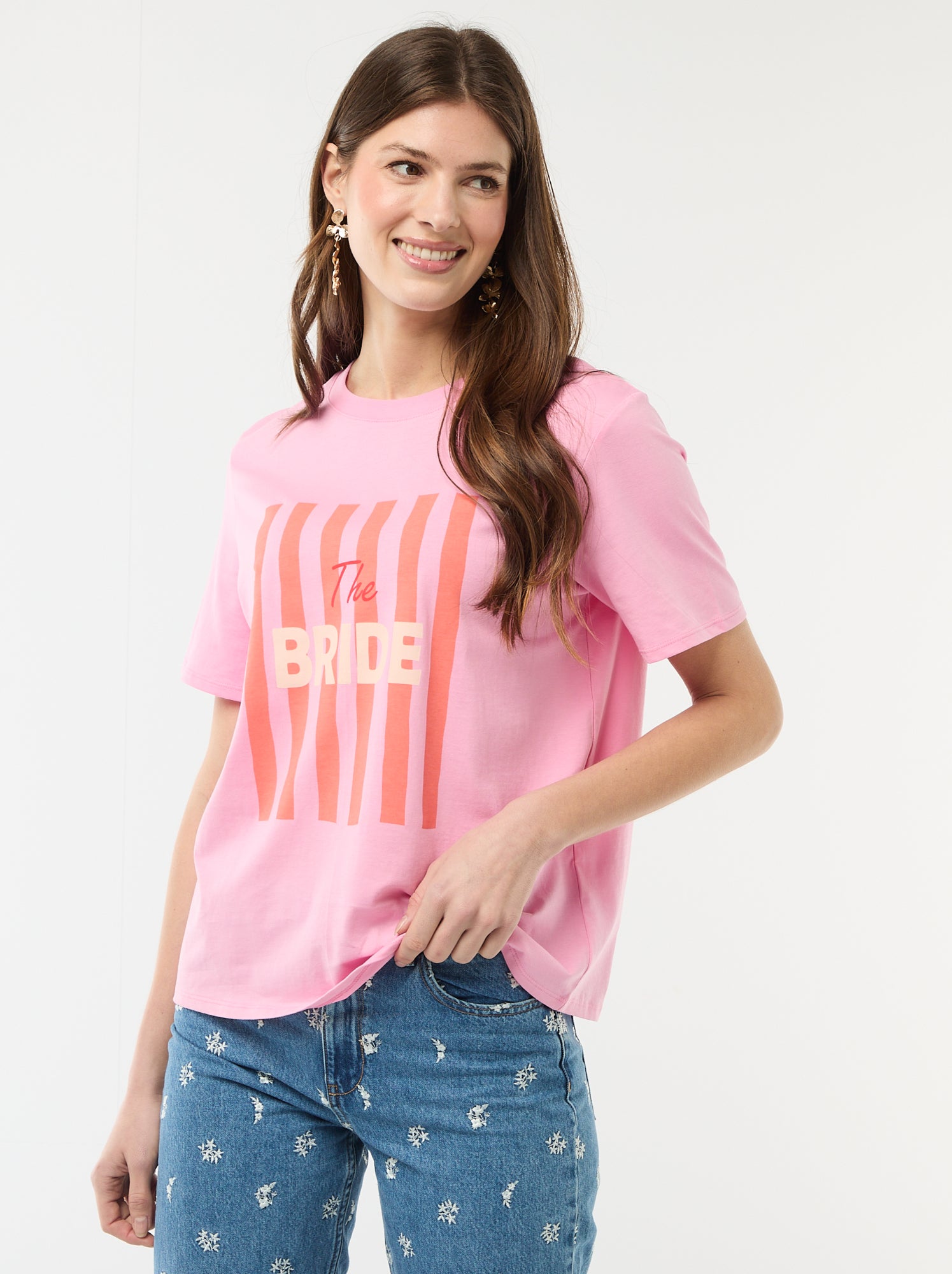 T-shirt avec message EVJF - Rose (CYZ60_8)