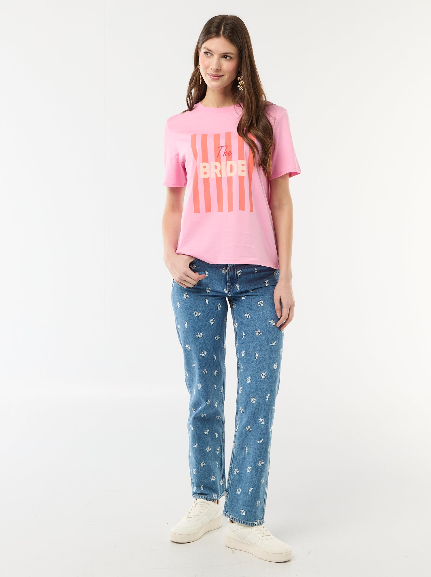 T-shirt avec message EVJF - Rose (CYZ60_8)
