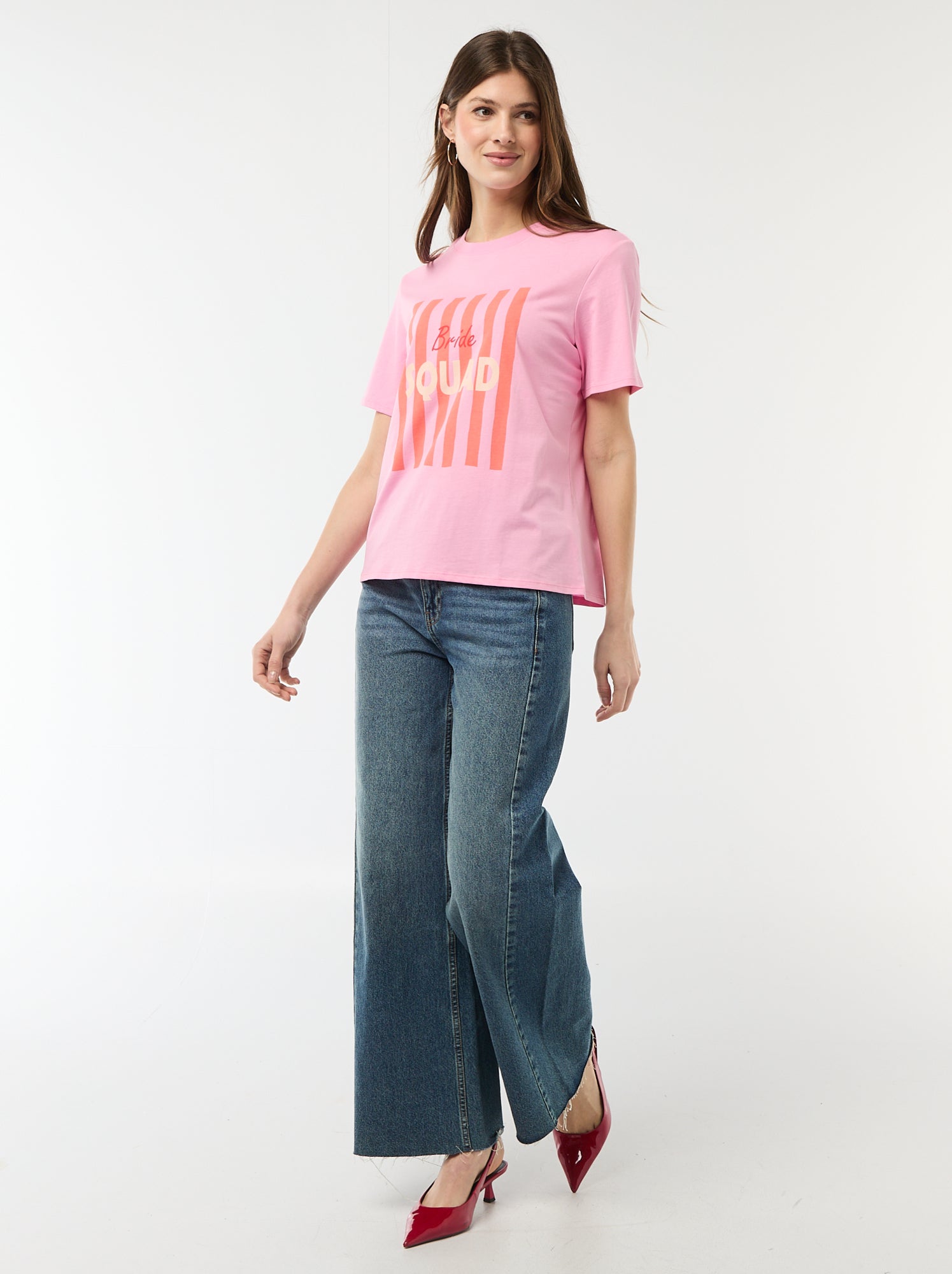 T-shirt avec message EVJF - Rose (CYZ60_9)