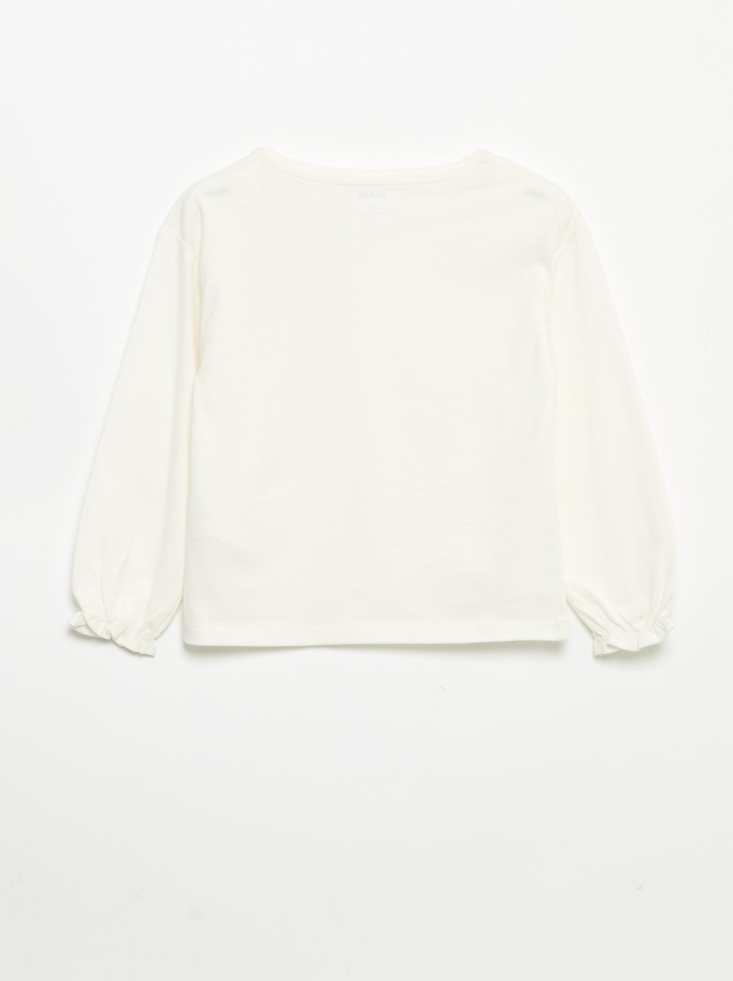 T-shirt avec nœuds décoratifs manches longues - Blanc