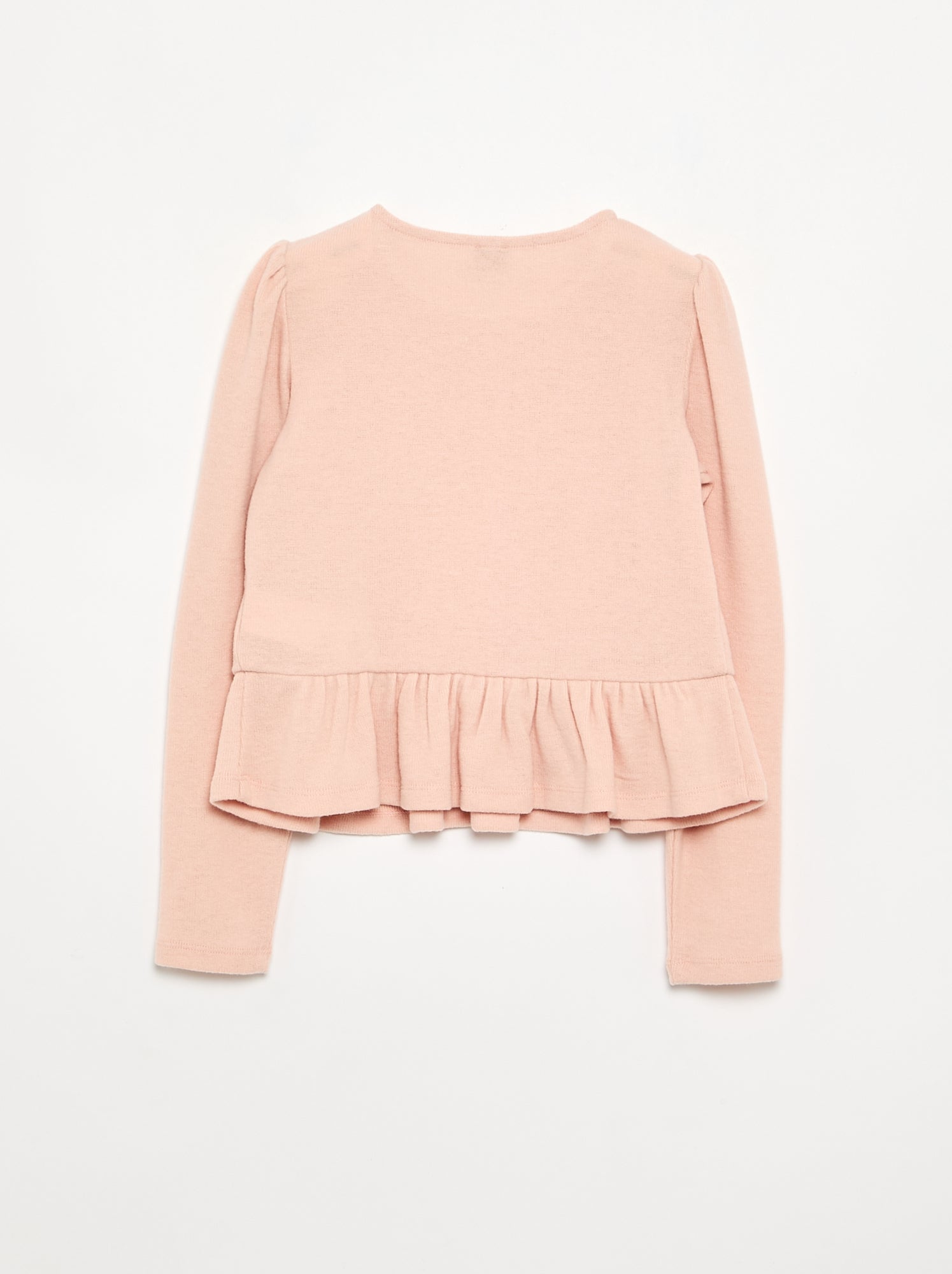 T-shirt avec nœuds et volant à la taille - Orange