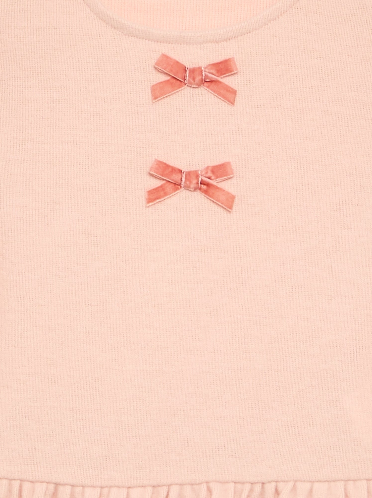 T-shirt avec nœuds et volant à la taille - Orange