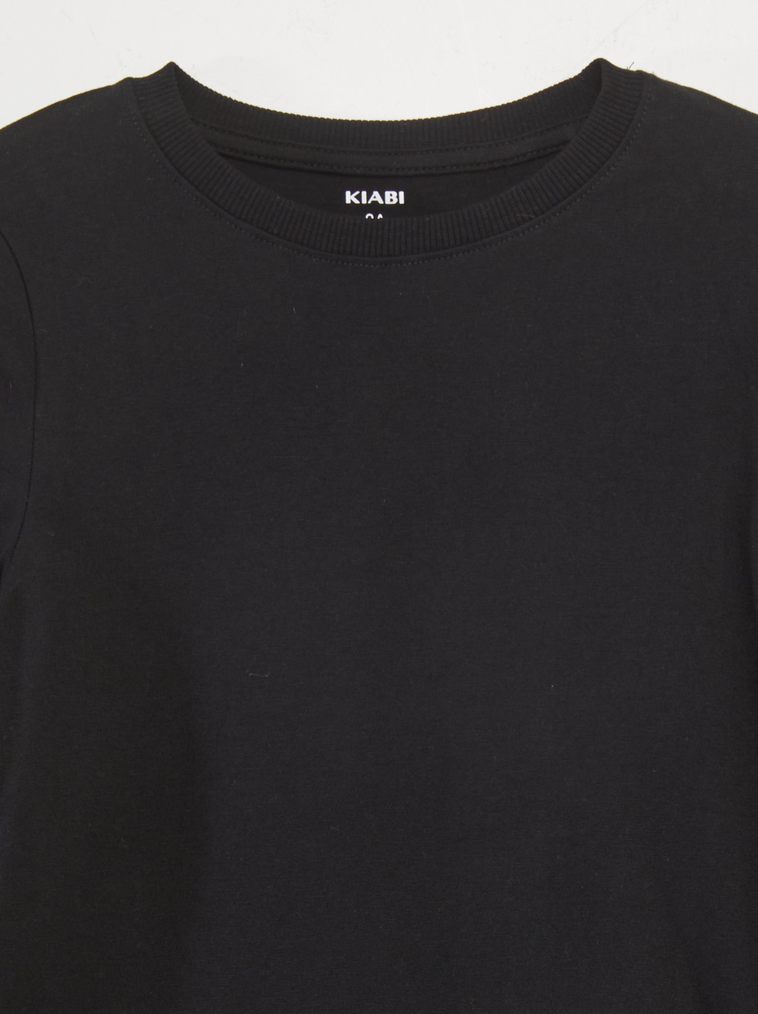 T-shirt basique à manches longues - Noir