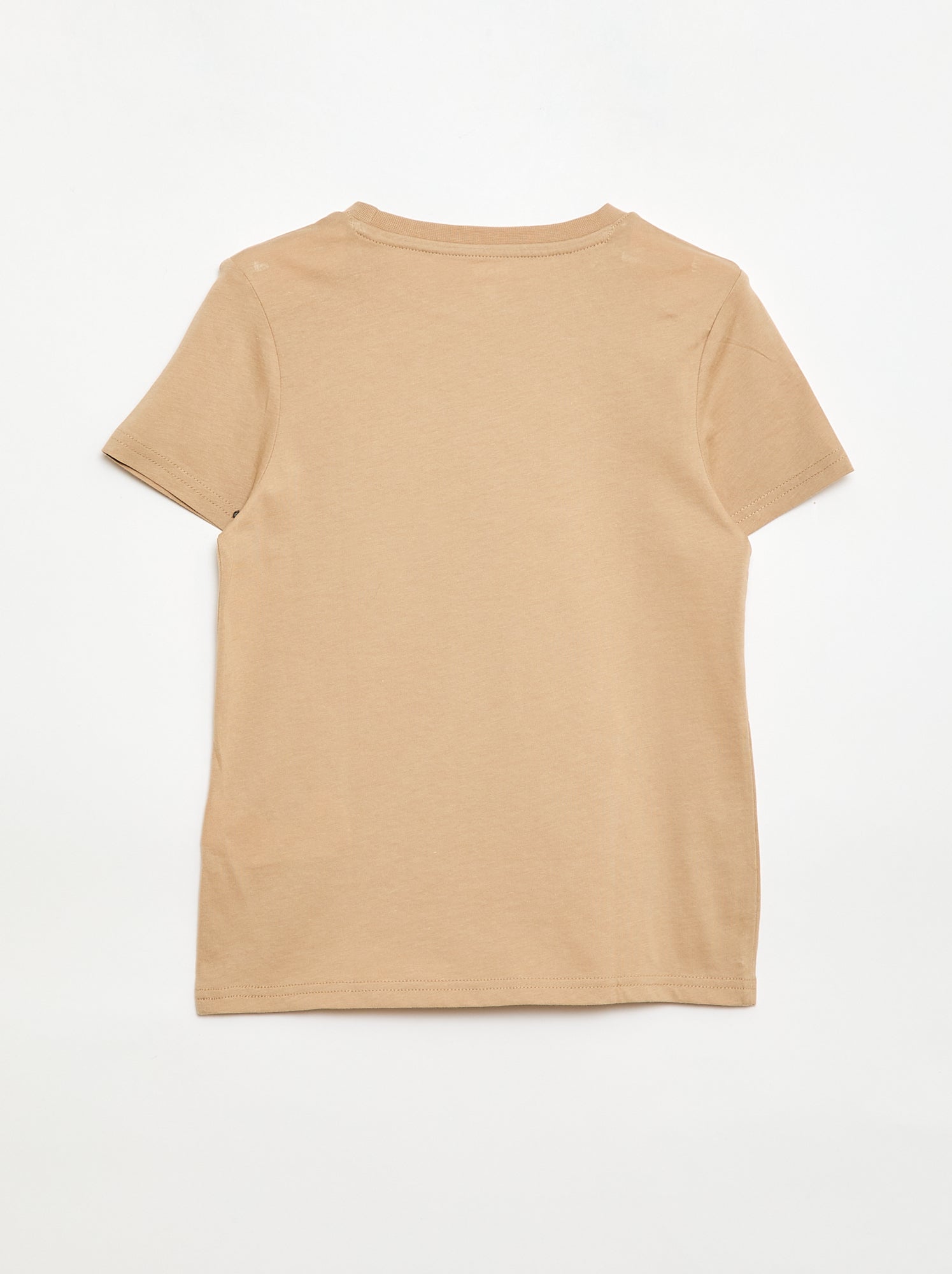 T-shirt basique en jersey uni - Beige