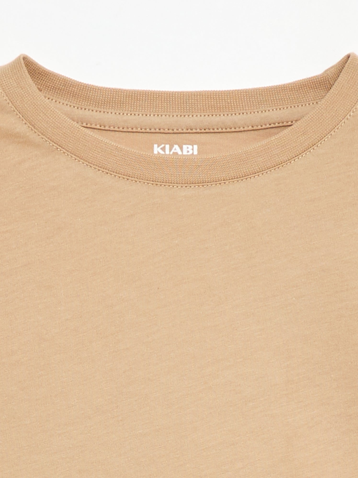 T-shirt basique en jersey uni - Beige