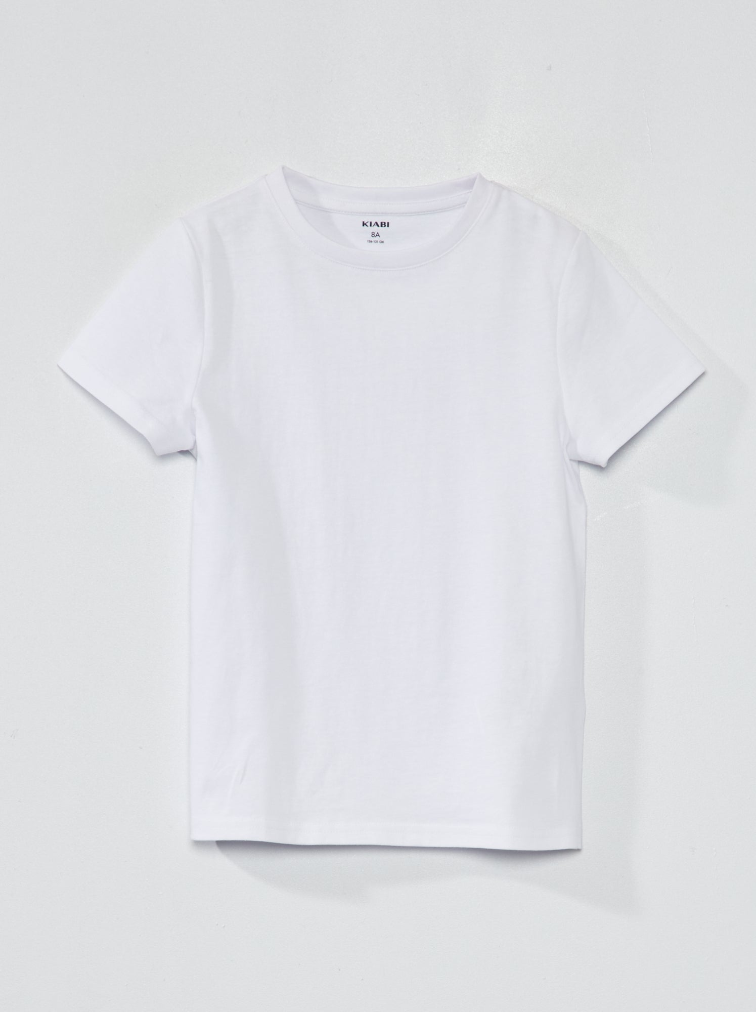 T-shirt basique en jersey uni - Blanc