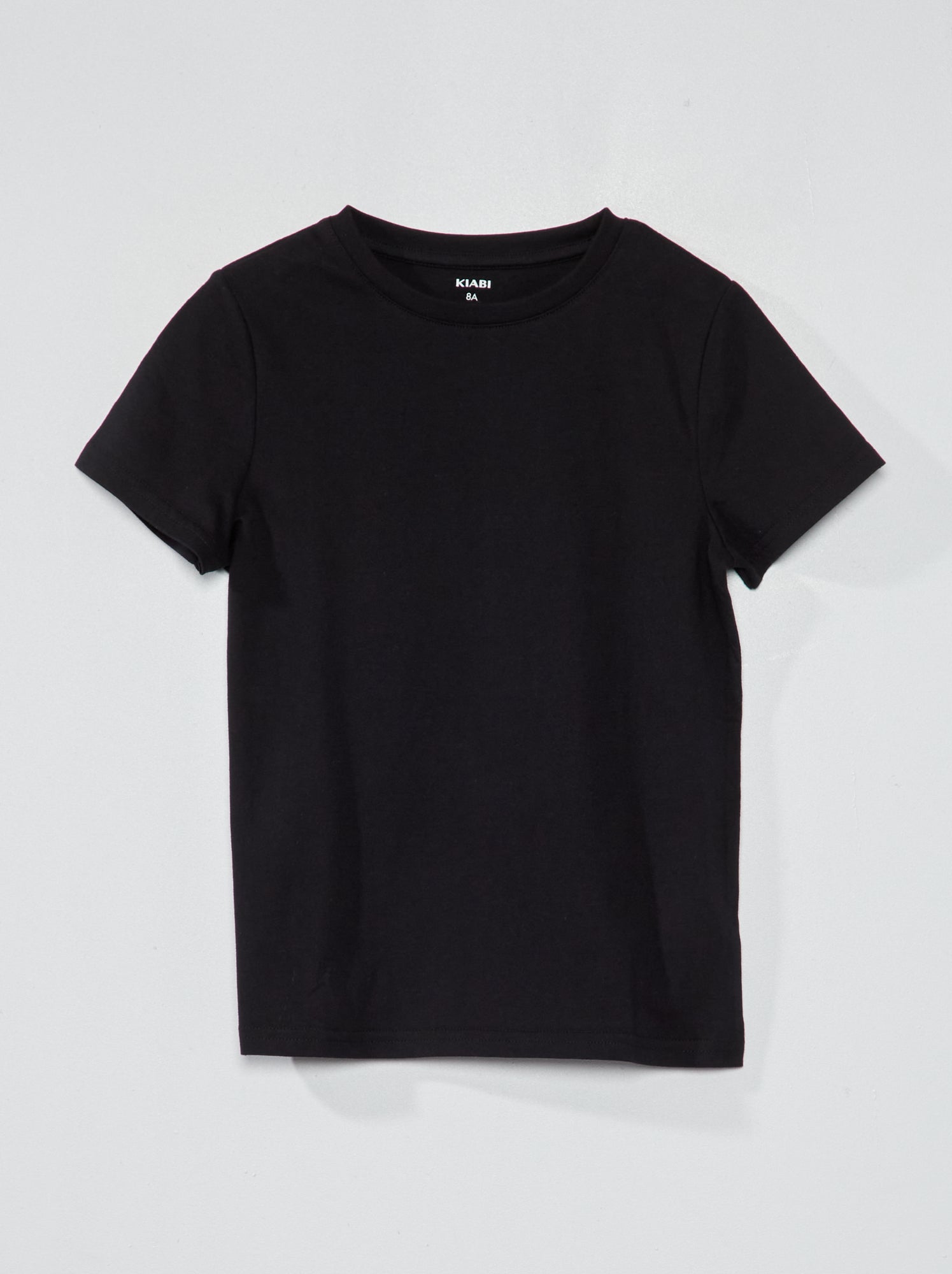 T-shirt basique en jersey uni - Noir