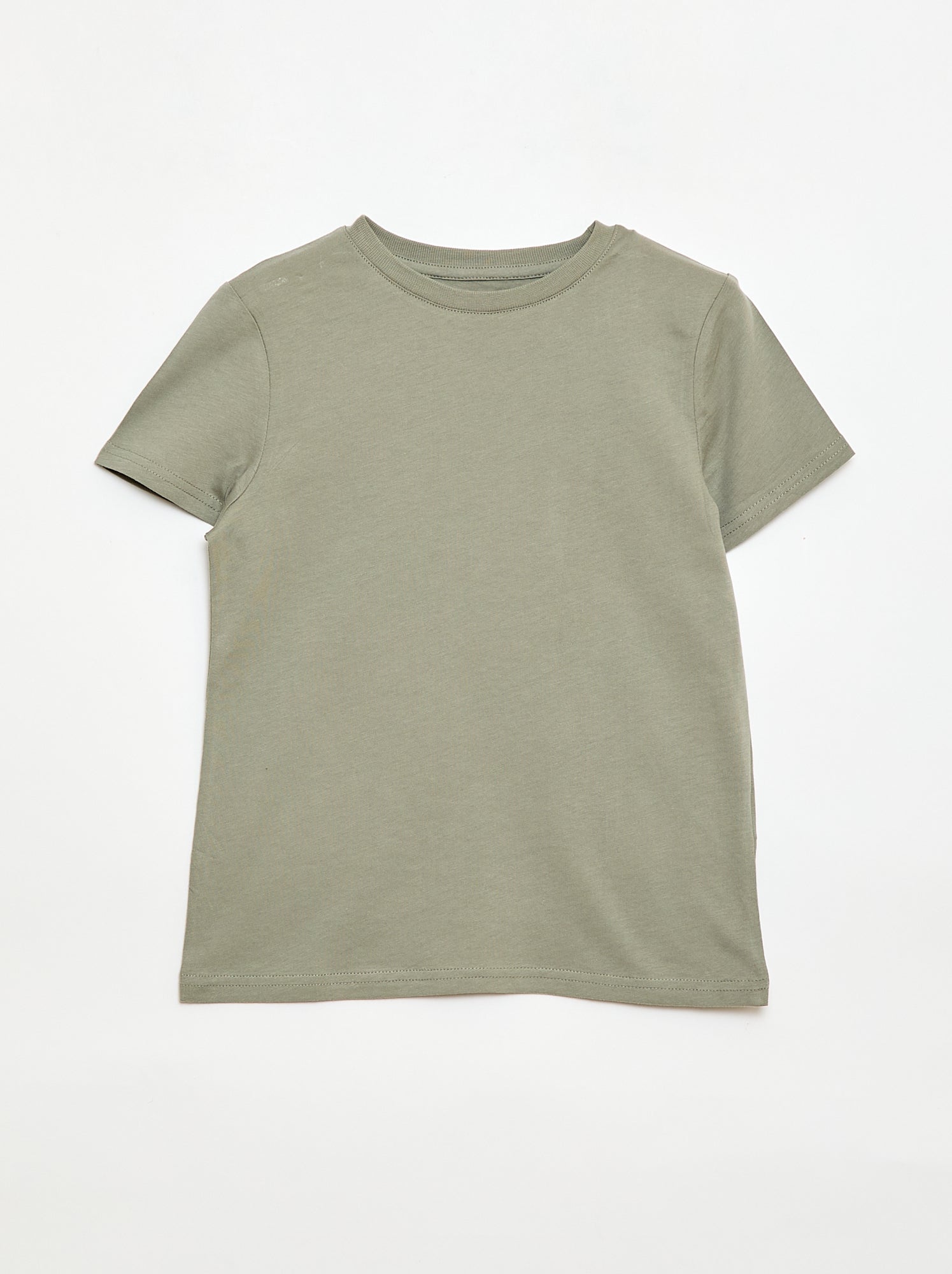 T-shirt basique en jersey uni - Vert