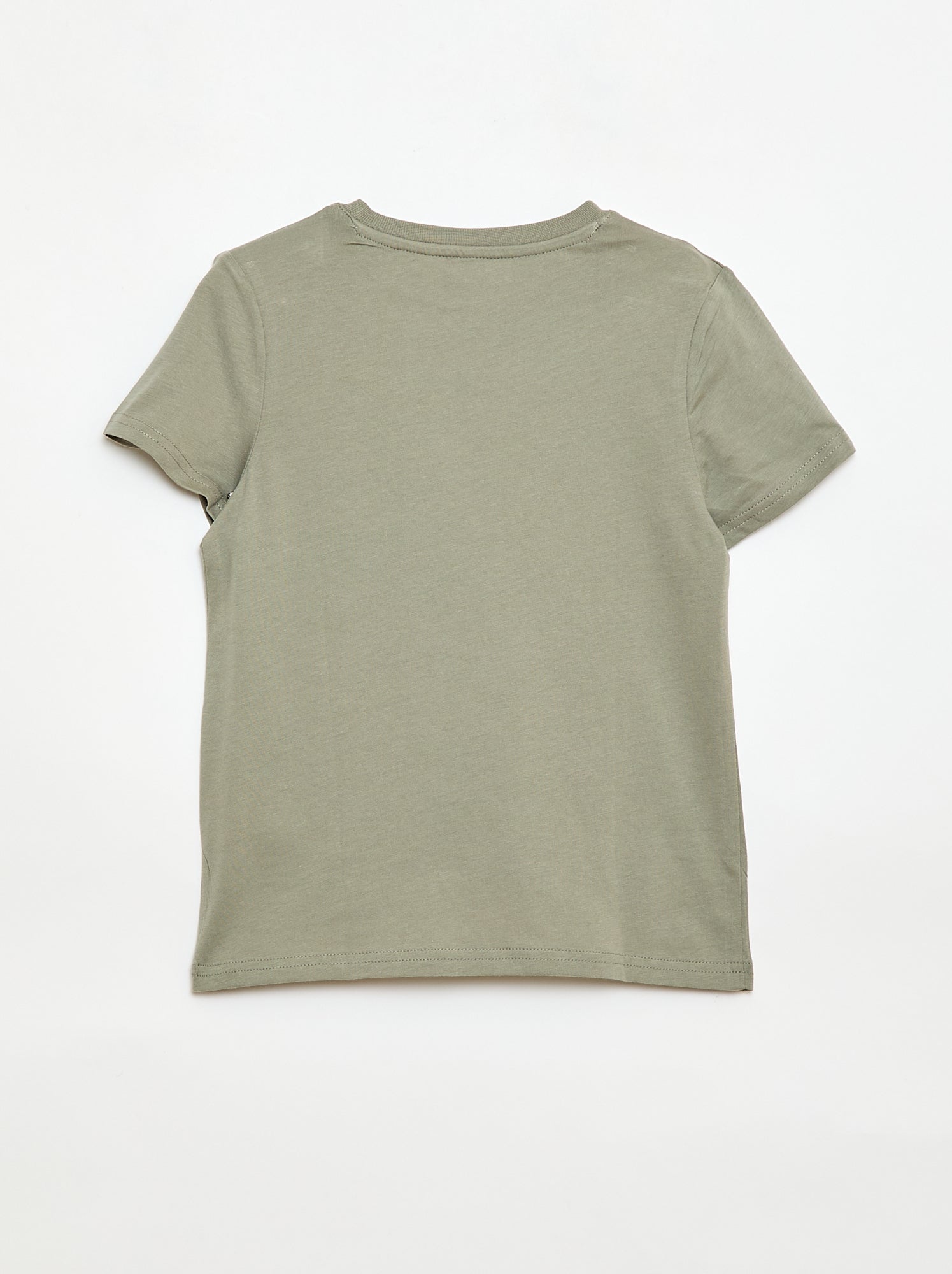 T-shirt basique en jersey uni - Vert