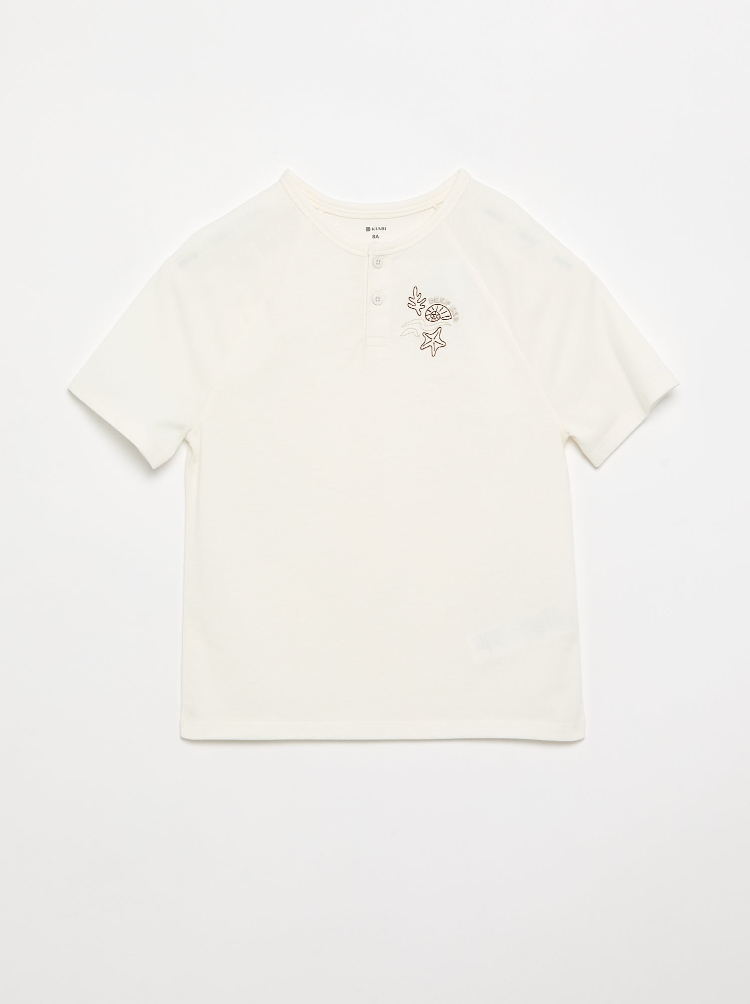 T-shirt brodé à manches courtes - Blanc