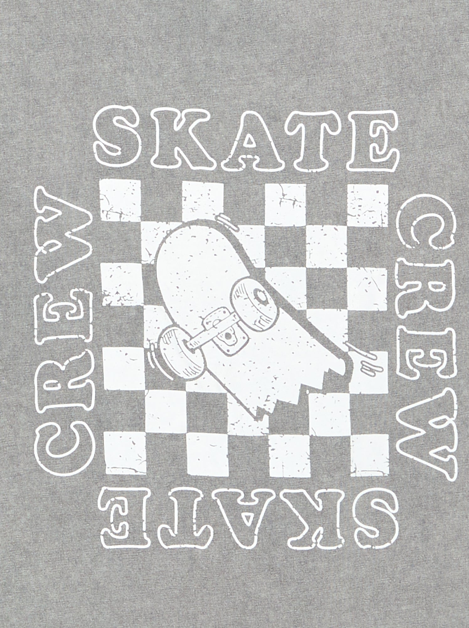 T-shirt brodé et imprimé à manches courtes - Gris