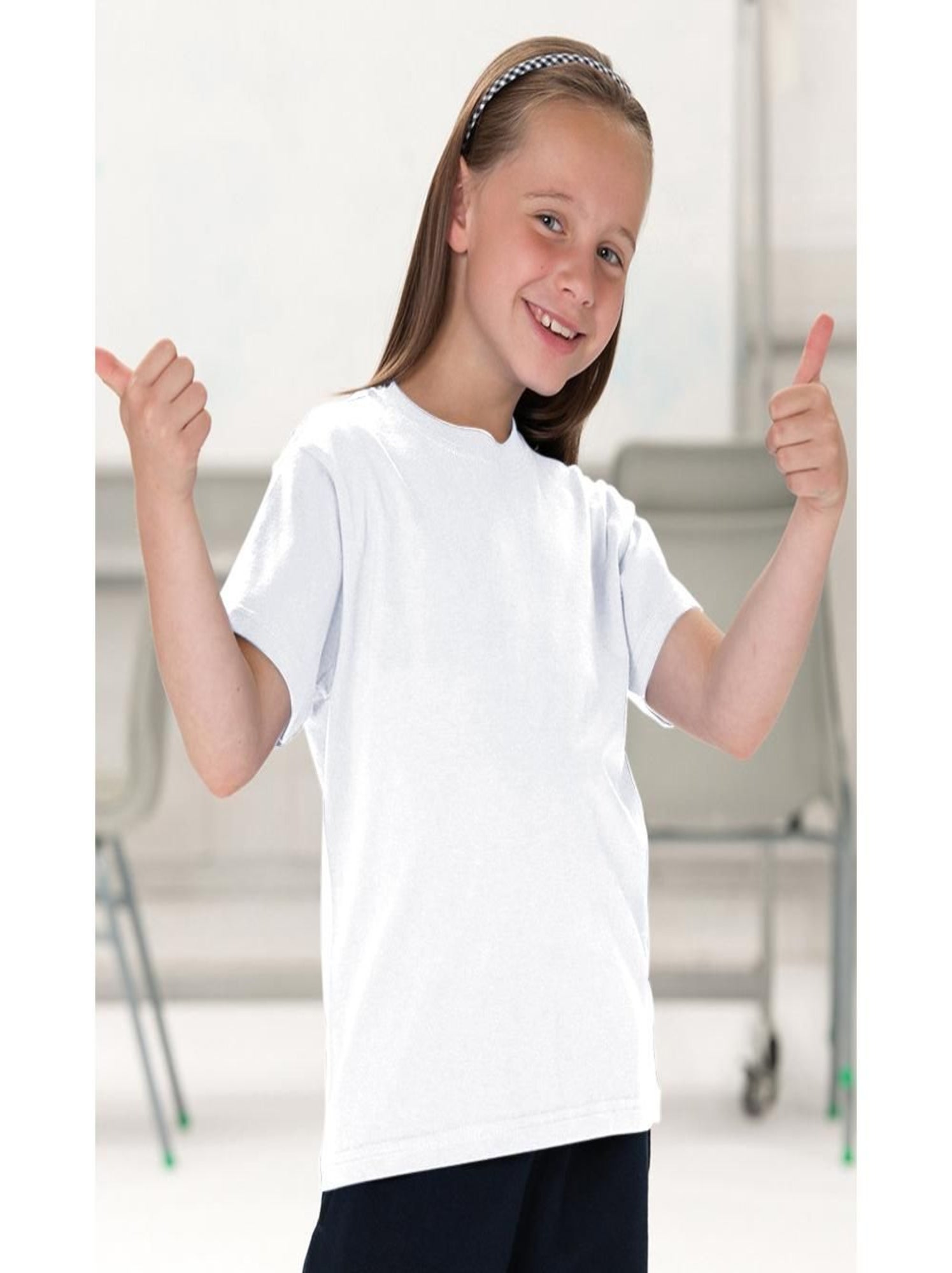 T-shirt classique uni Jerzees Schoolgear pour enfant - Blanc