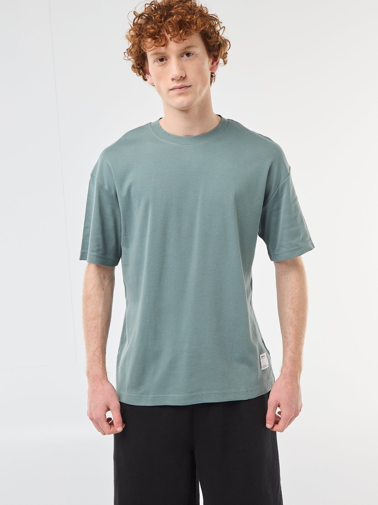 T-shirt col rond en coton - Bleu (BBQ08_40)