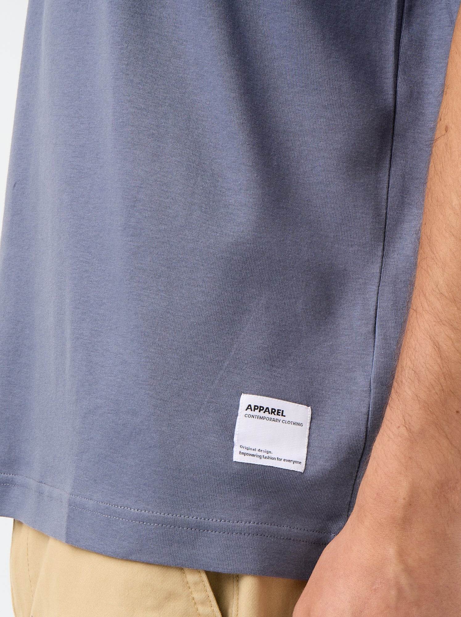 T-shirt col rond en coton - Gris
