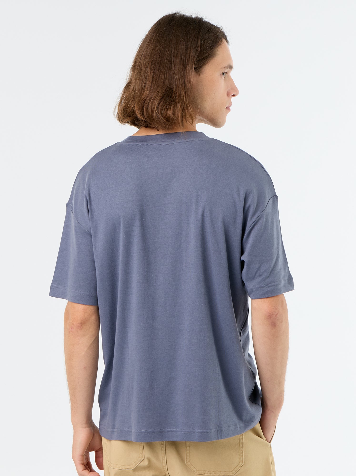 T-shirt col rond en coton - Gris