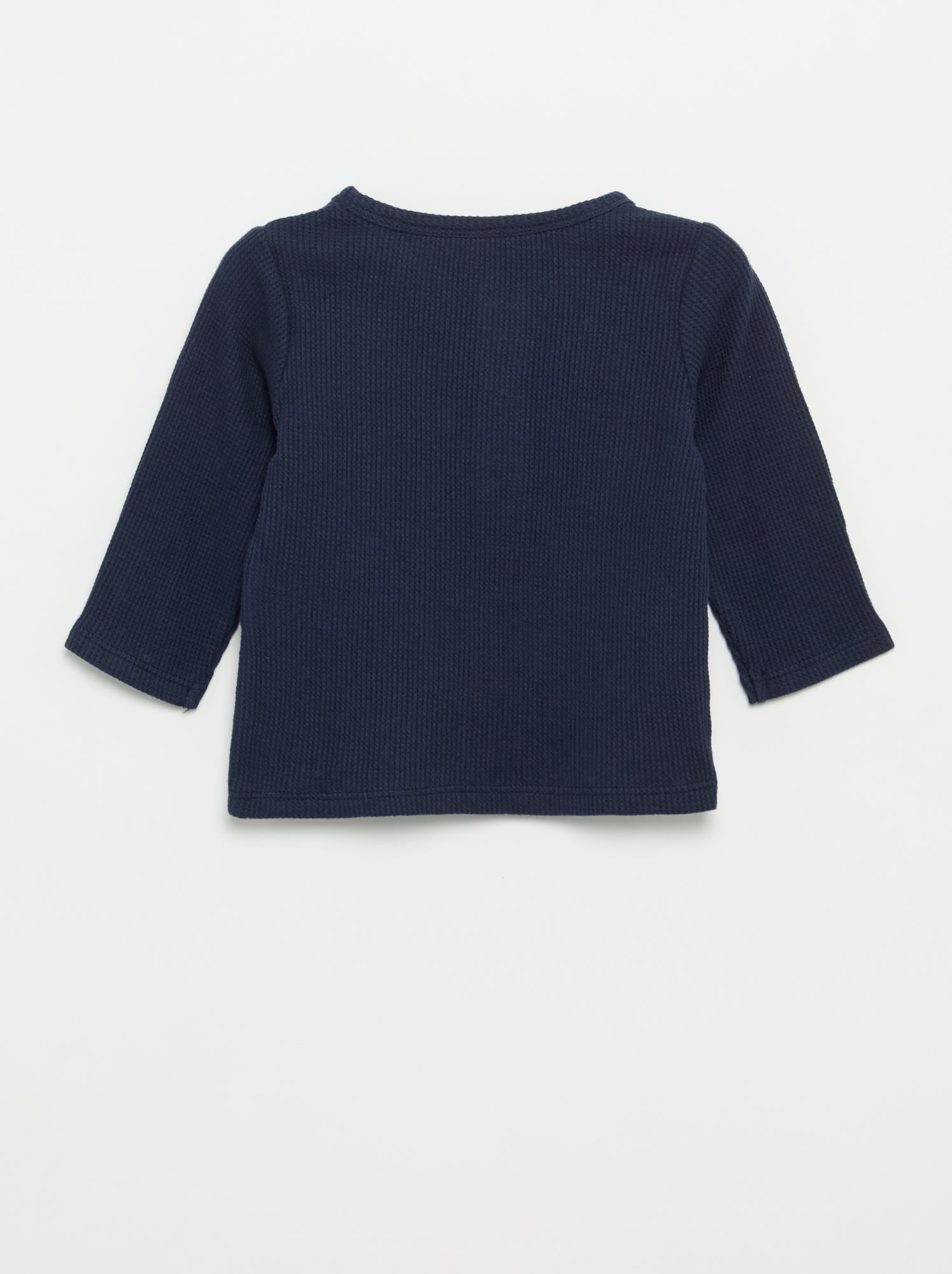 T-shirt col tunisien - Bleu