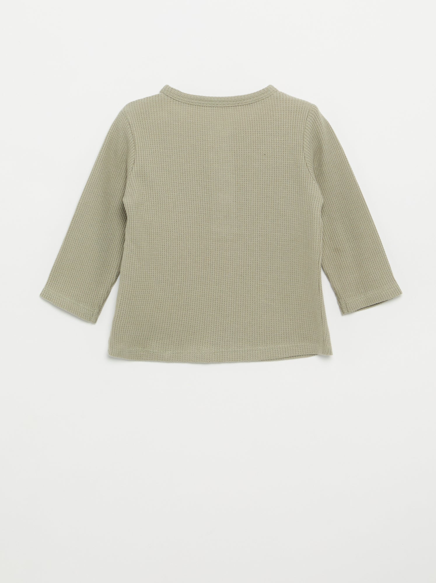 T-shirt col tunisien - Vert