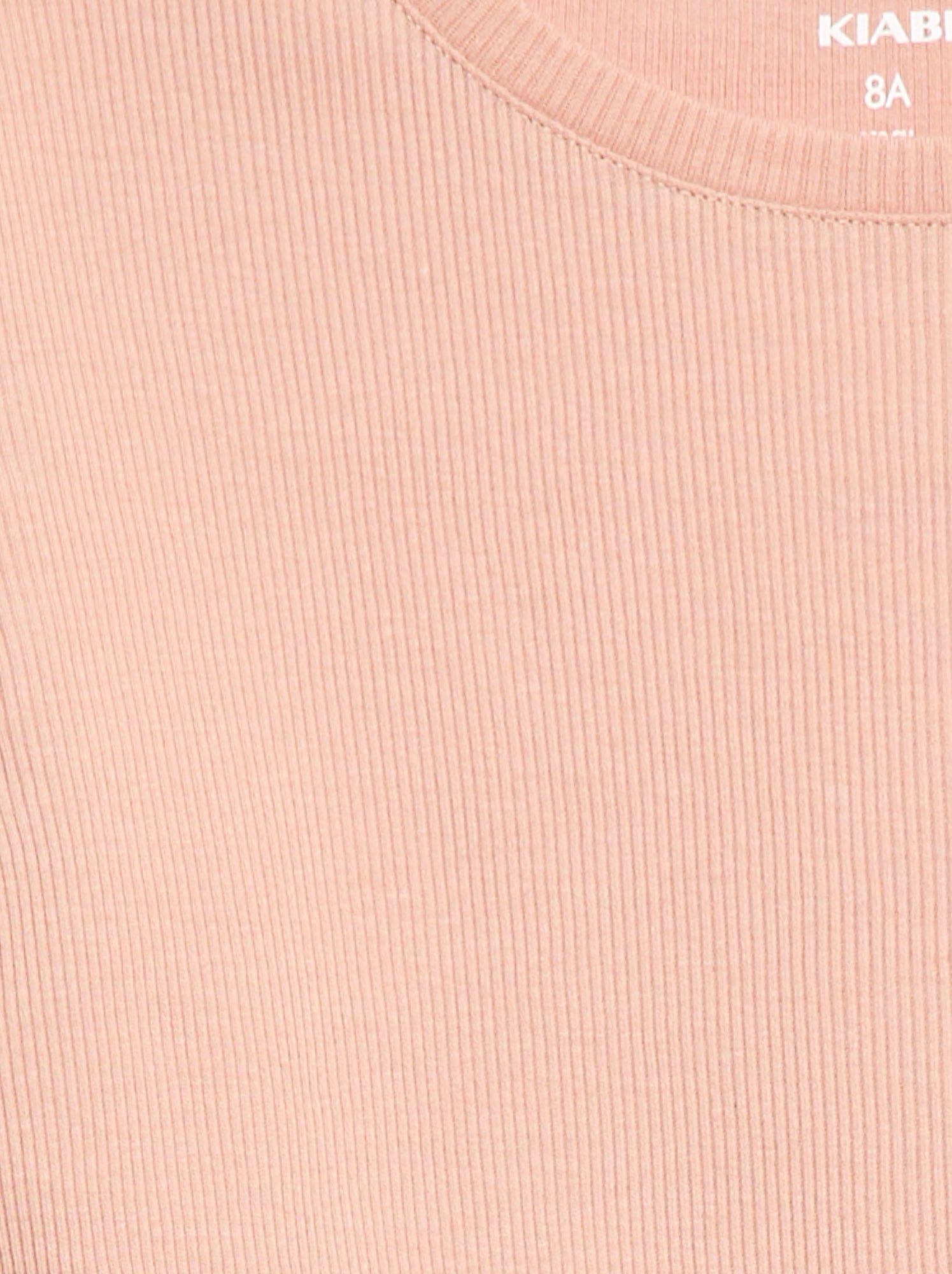T-shirt côtelé à manches volantées - Rose