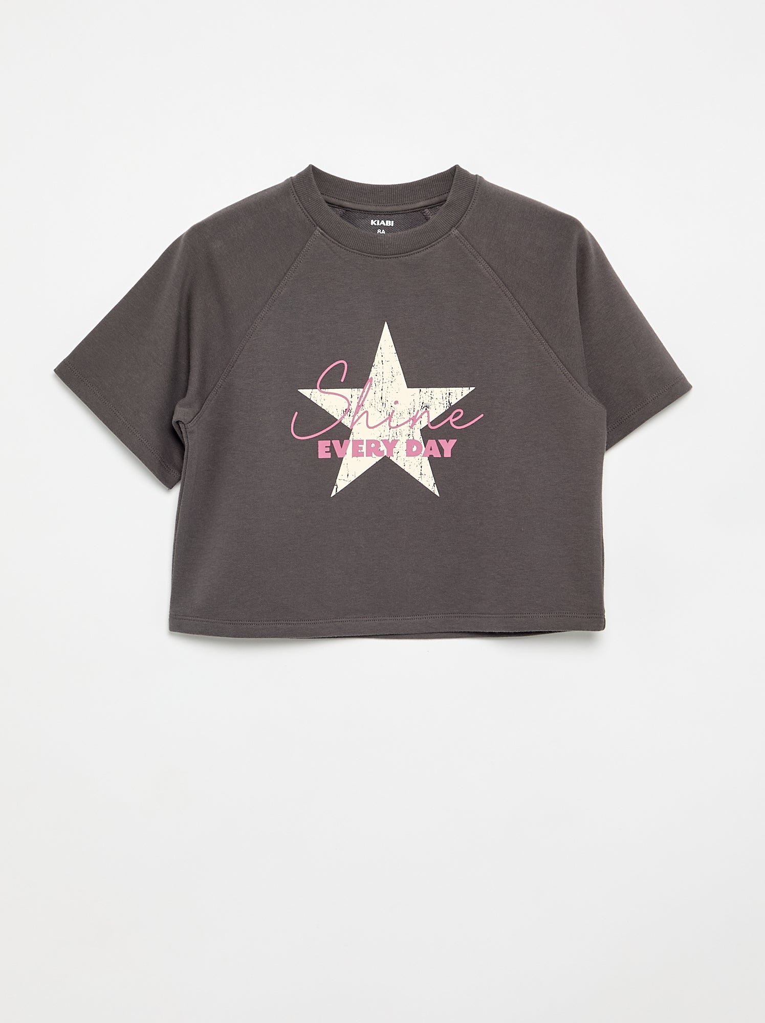 T-shirt coupe loose à manches courtes - Gris