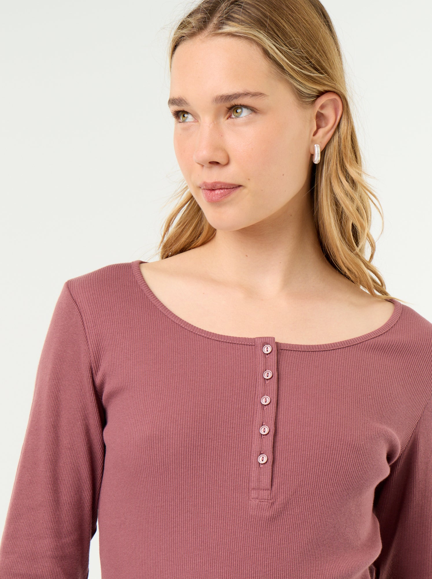T-shirt de pyjama en maille côtelée - Rose