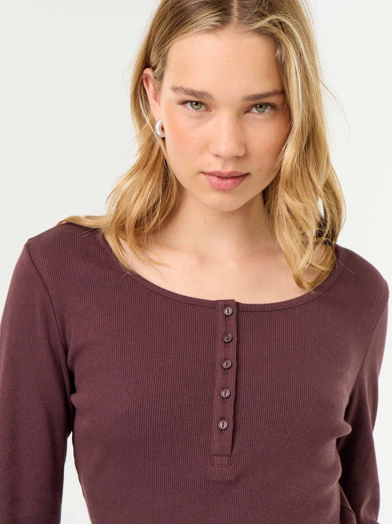 T-shirt de pyjama en maille côtelée - Violet