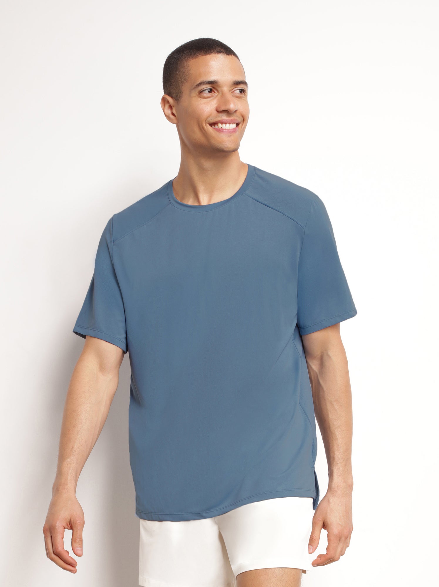 T-shirt de sport col rond dim move - Bleu denim