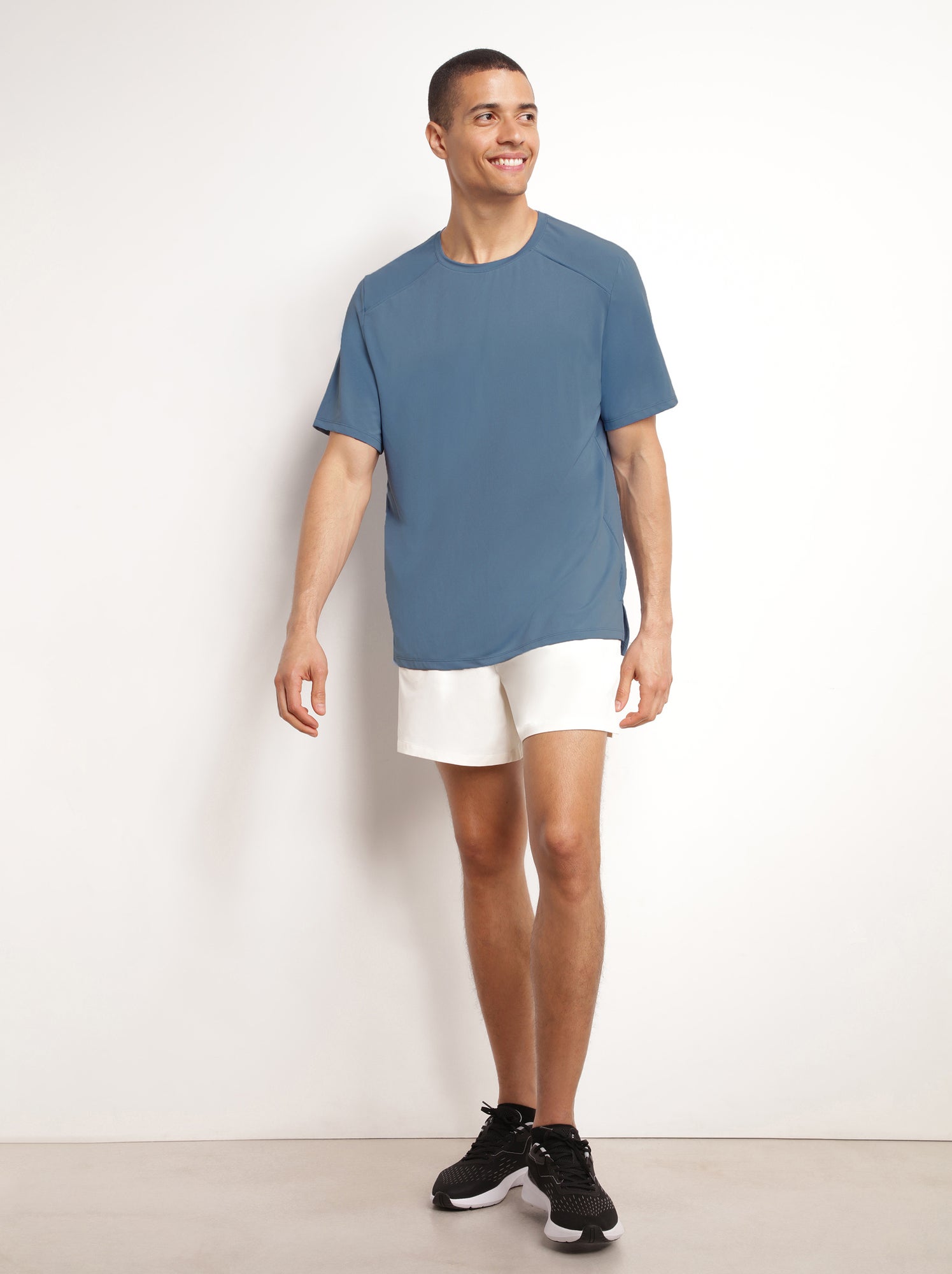 T-shirt de sport col rond dim move - Bleu denim
