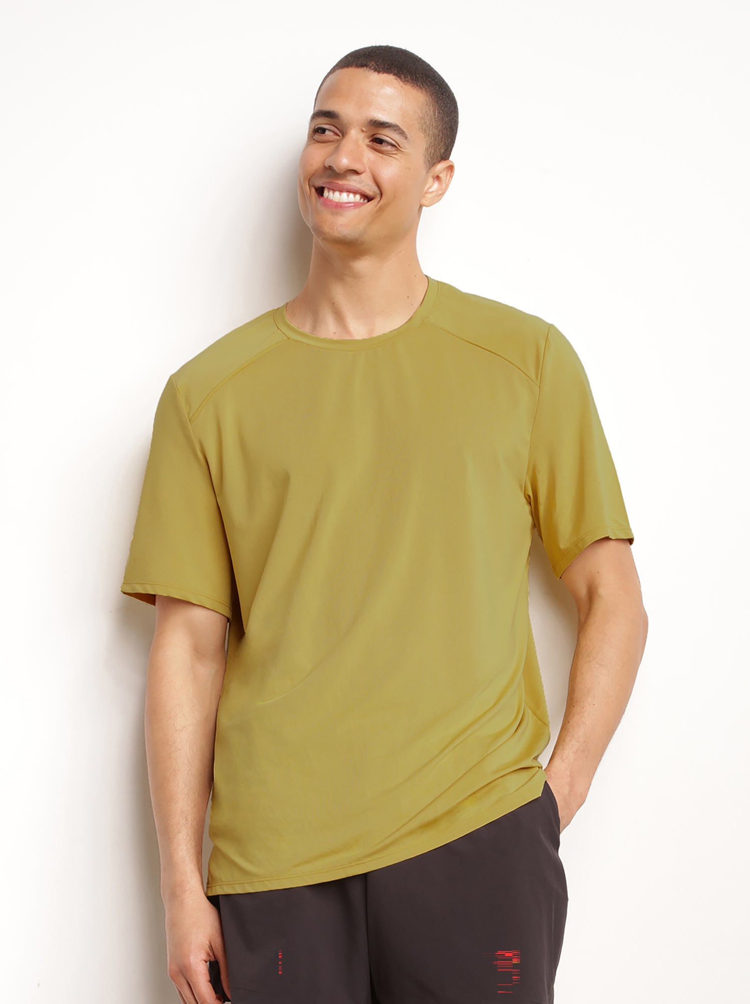 T-shirt de sport col rond dim move - Jaune