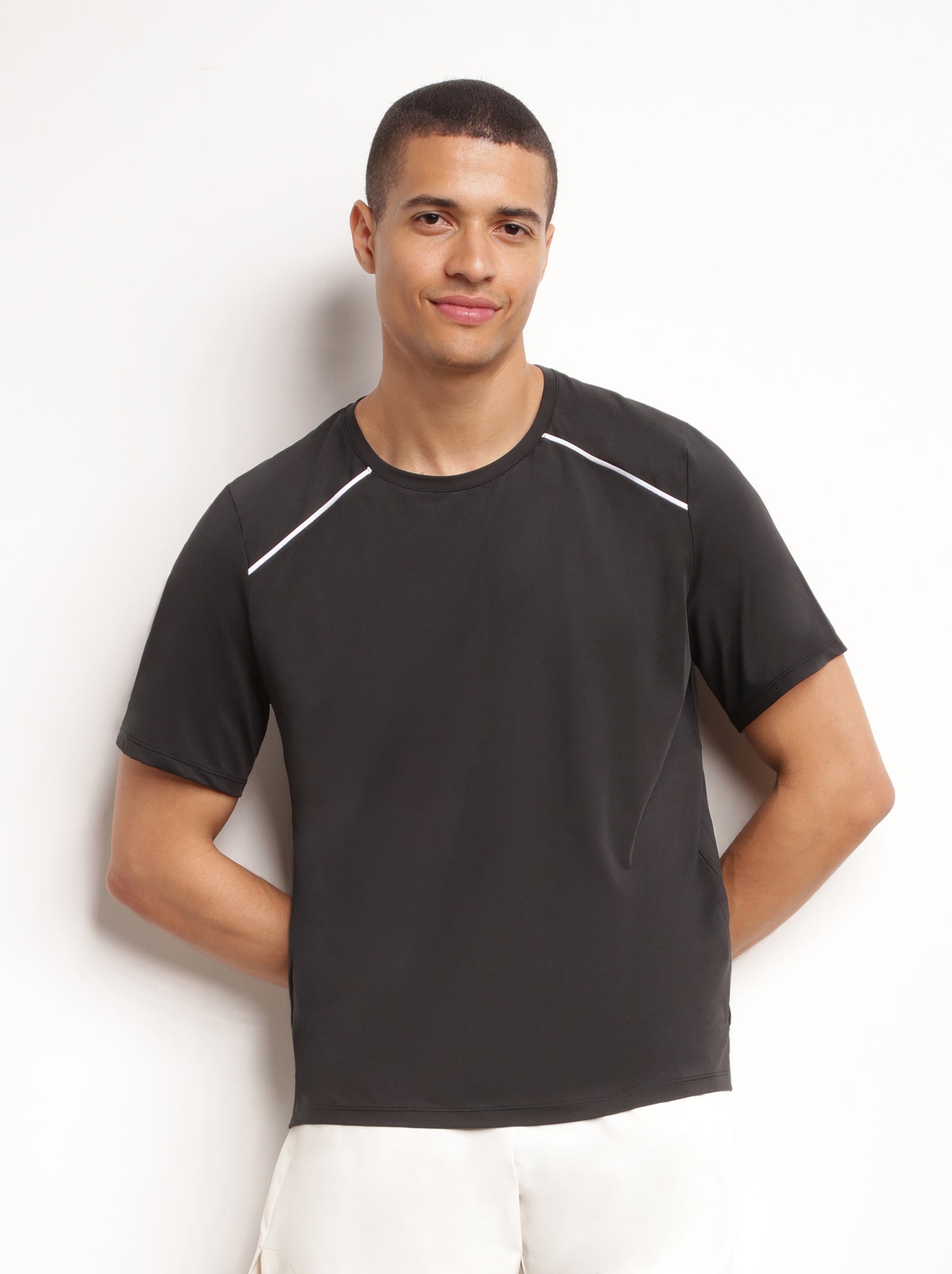 T-shirt de sport col rond dim move - Noir