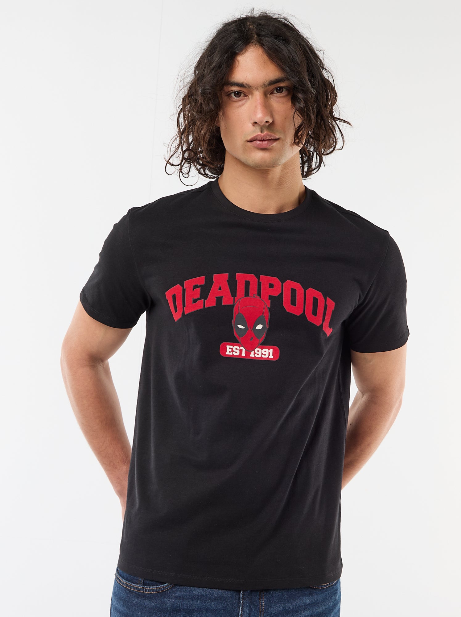 T-shirt 'Deadpool' 'Marvel' à manches courtes - Noir