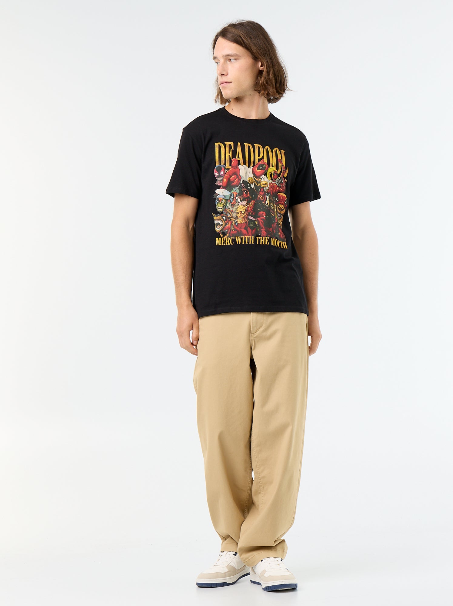 T-shirt 'Deadpool' 'Marvel' à manches courtes - Noir