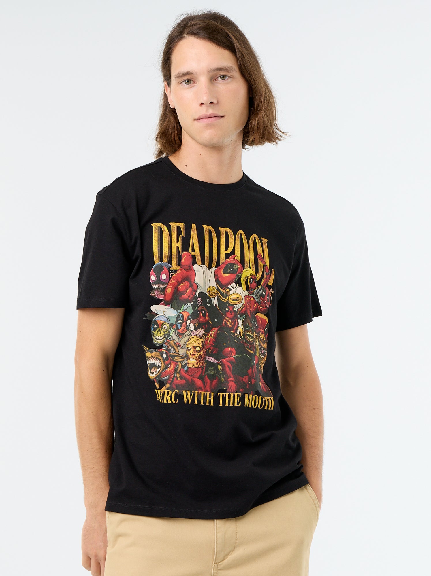 T-shirt 'Deadpool' 'Marvel' à manches courtes - Noir
